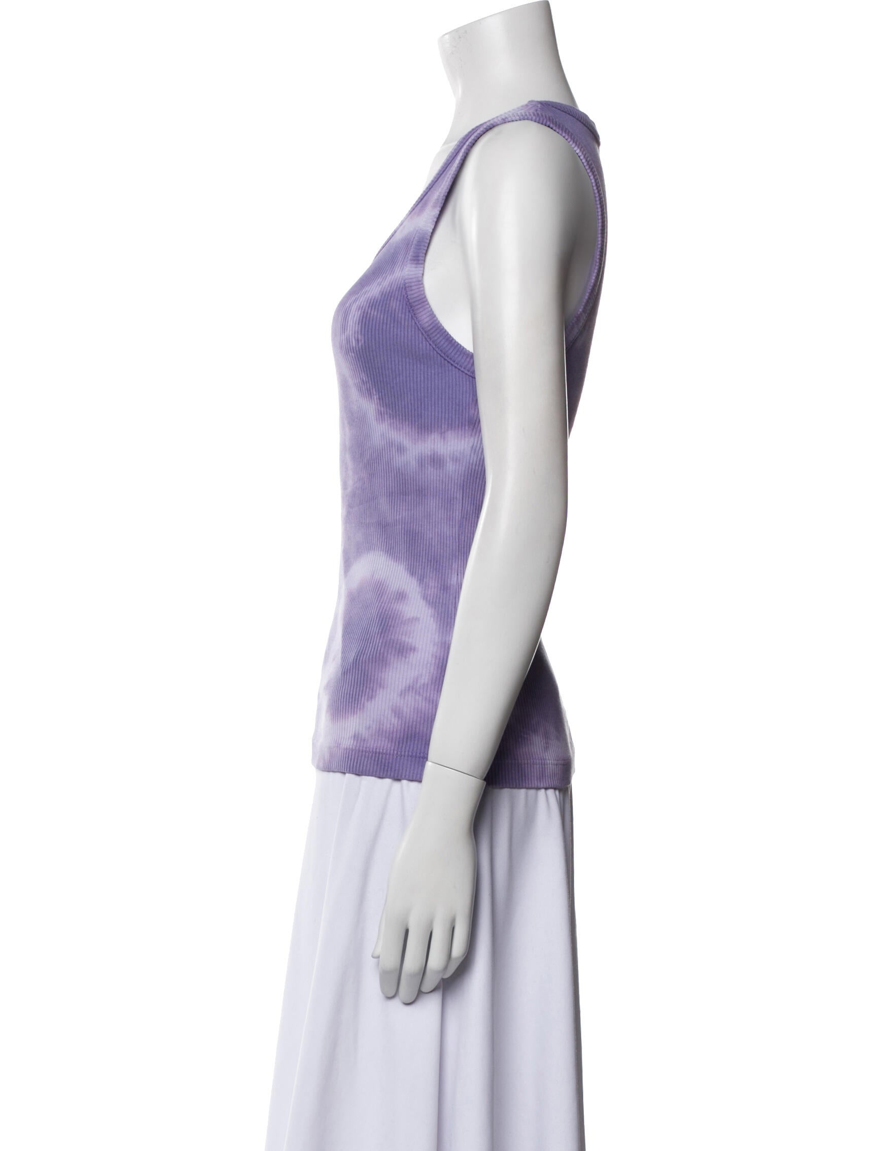 AGOLDE Tie-Dye Print Scoop Neck Top