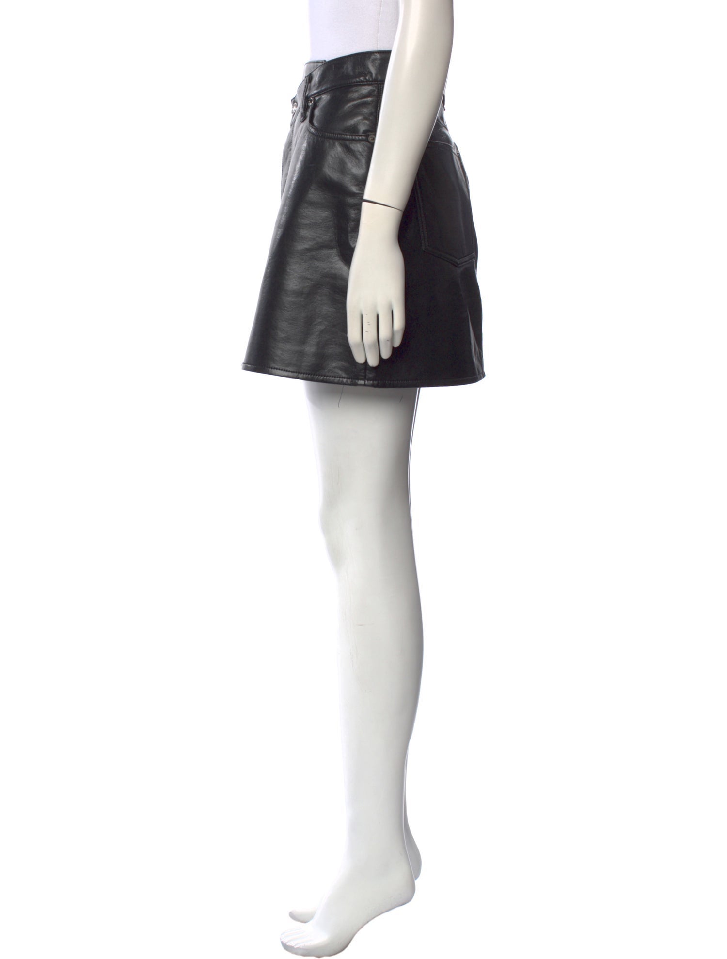 AGOLDE Leather Mini Skirt