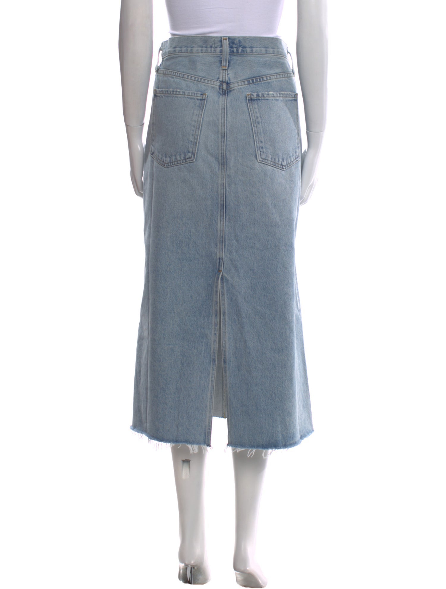 AGOLDE Distressed Accents Midi Length Skirt