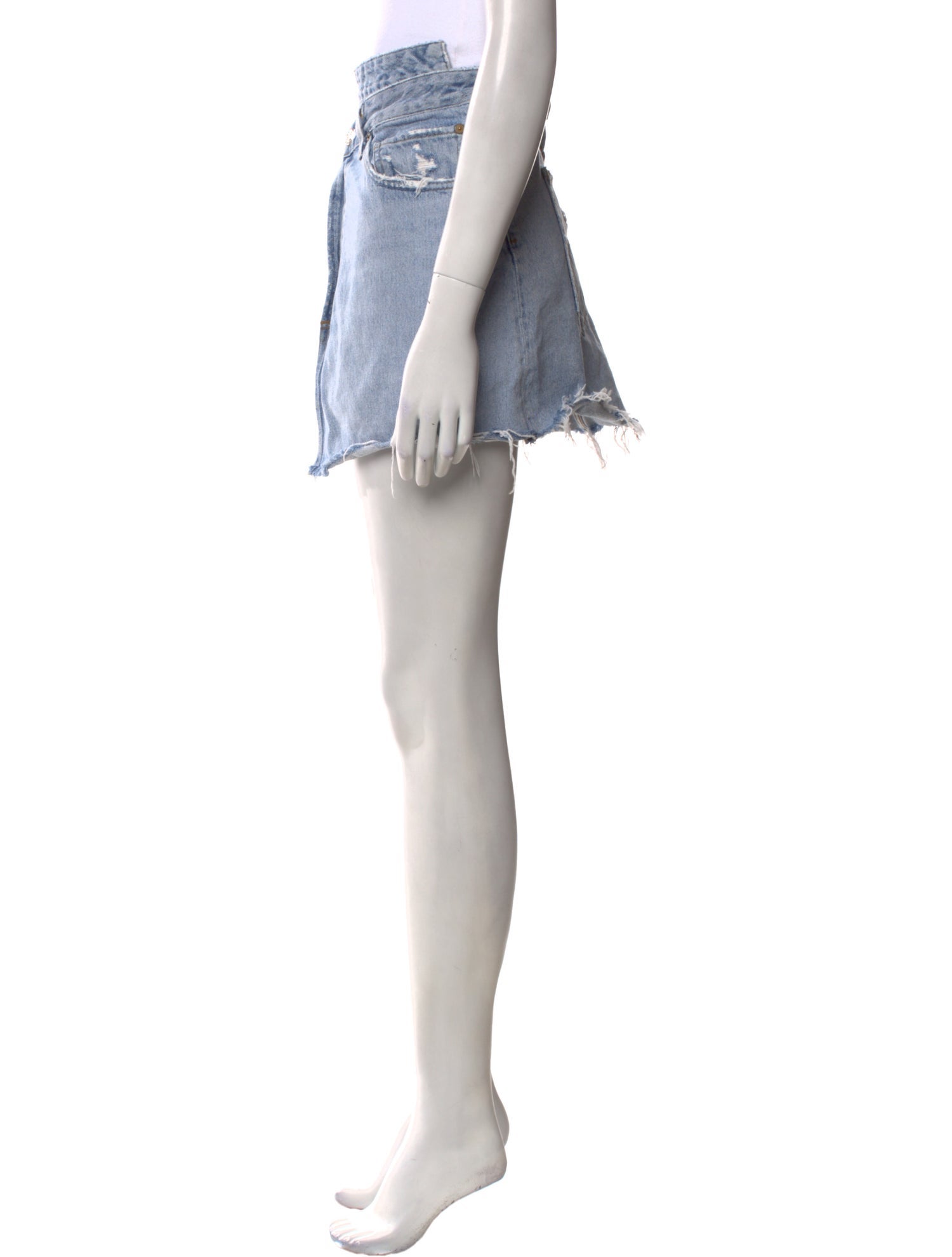 AGOLDE Distressed Accents Mini Skirt