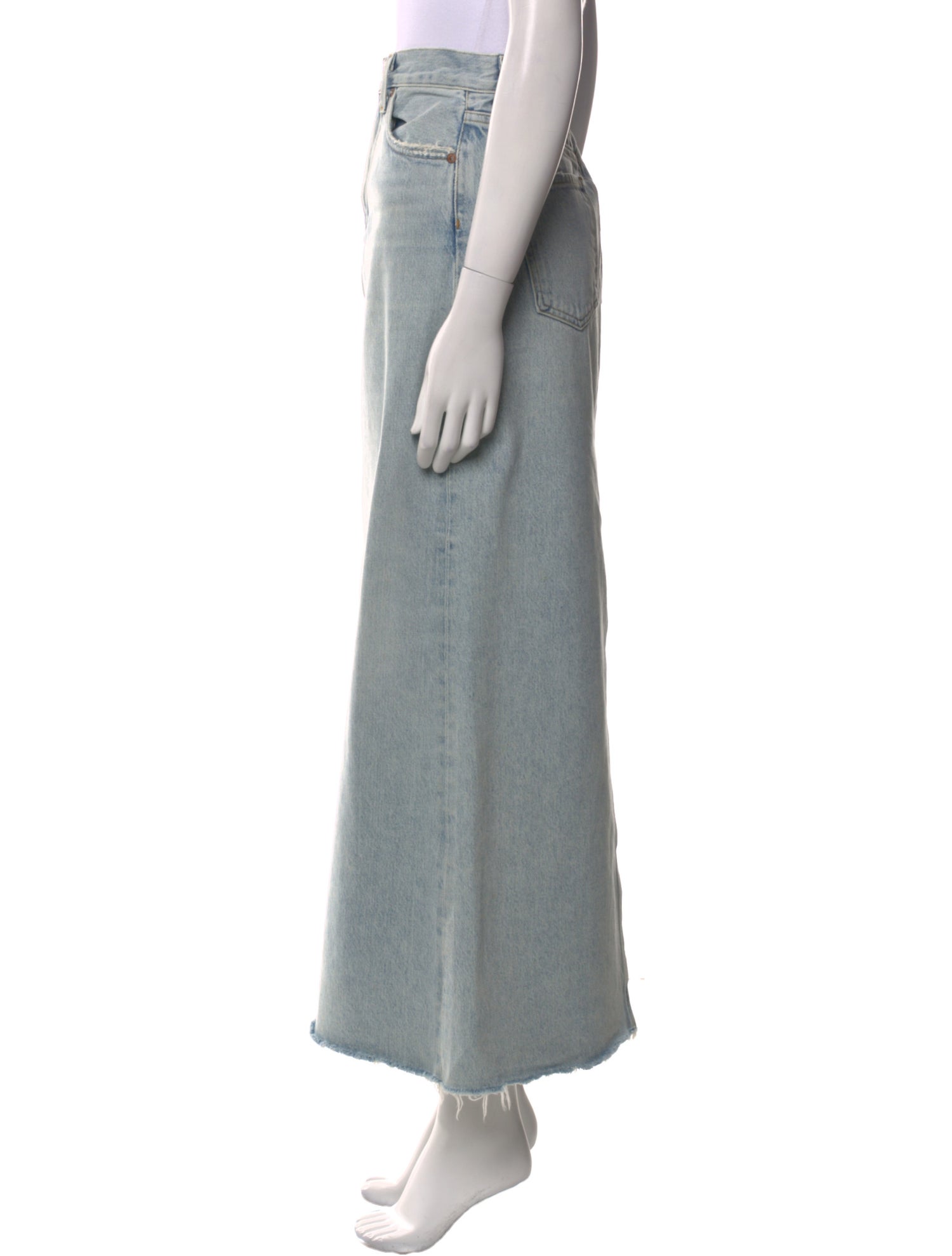 AGOLDE Distressed Accents Midi Length Skirt