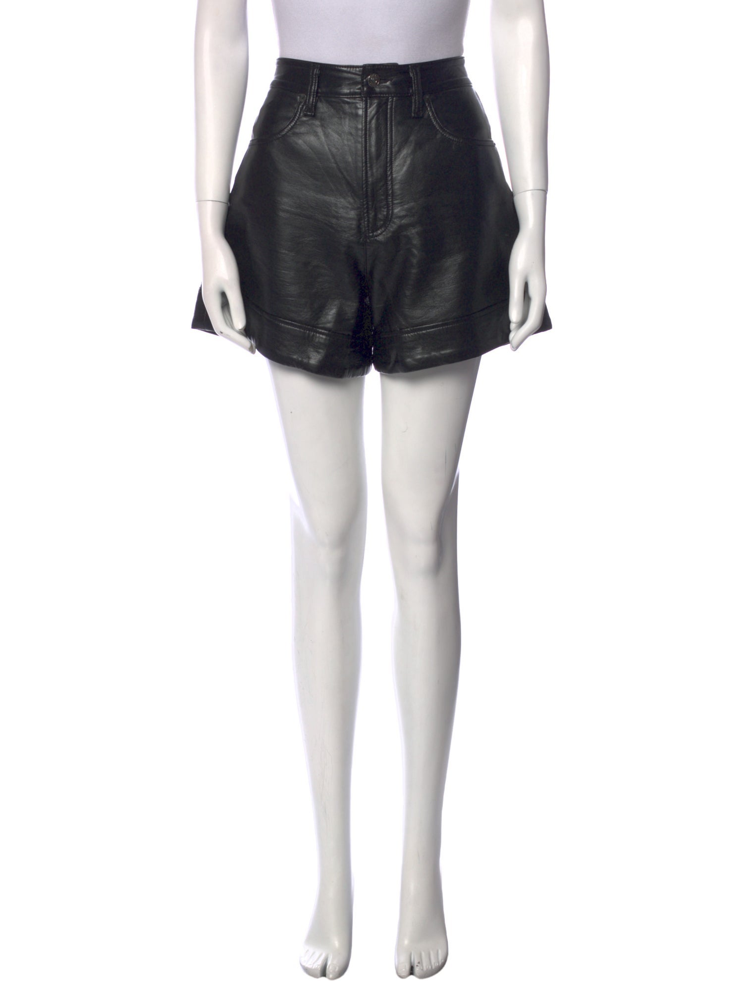 AGOLDE Leather Mini Shorts