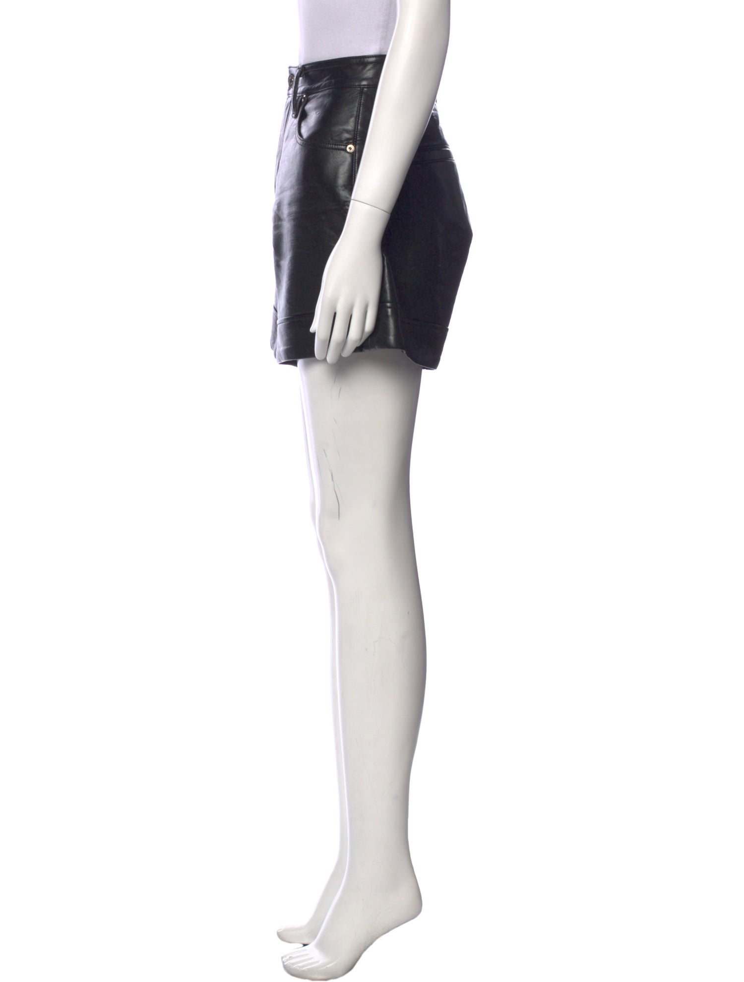 AGOLDE Leather Mini Shorts