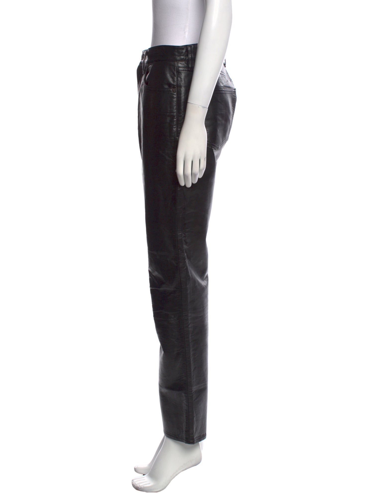 AGOLDE Leather Straight Leg Pants