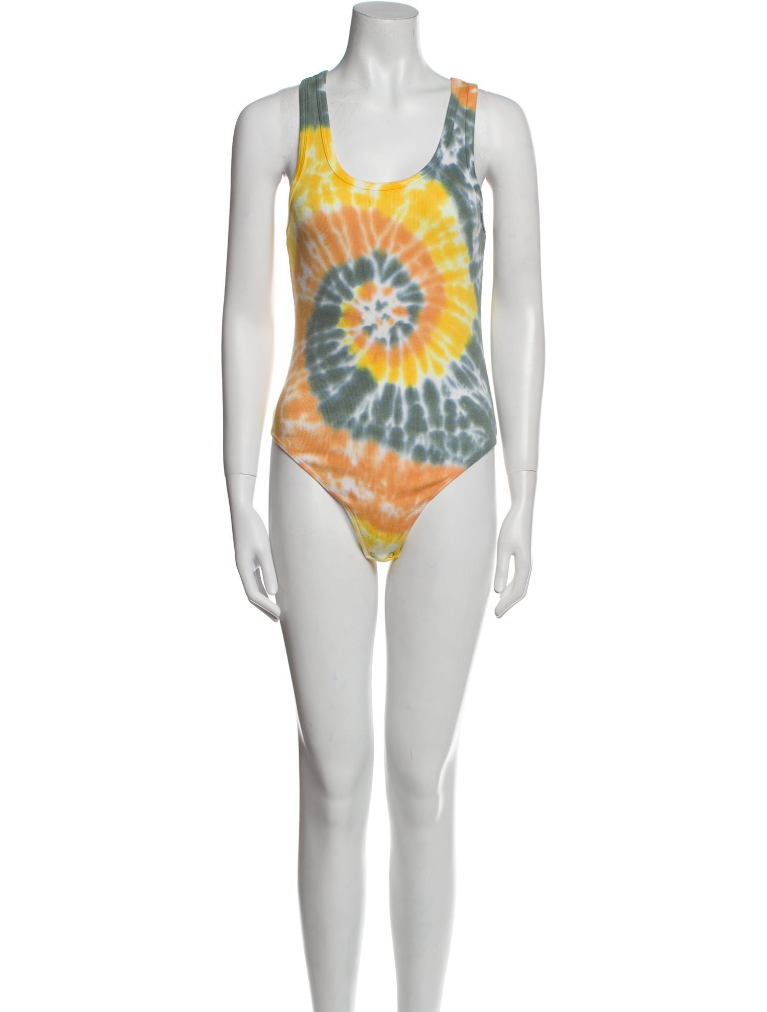 AGOLDE Floral Print Square Neckline Bodysuit