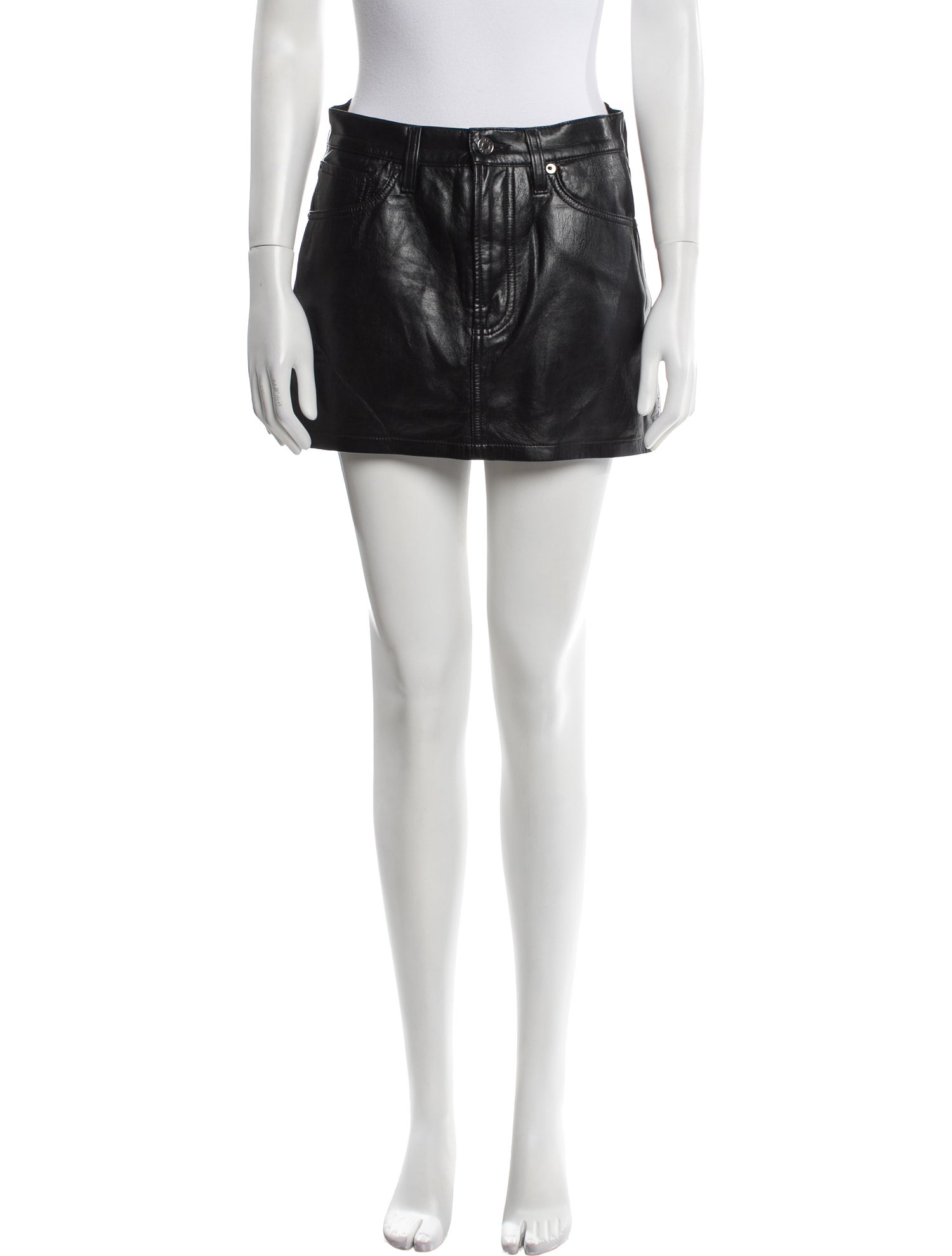 AGOLDE Leather Mini Skirt