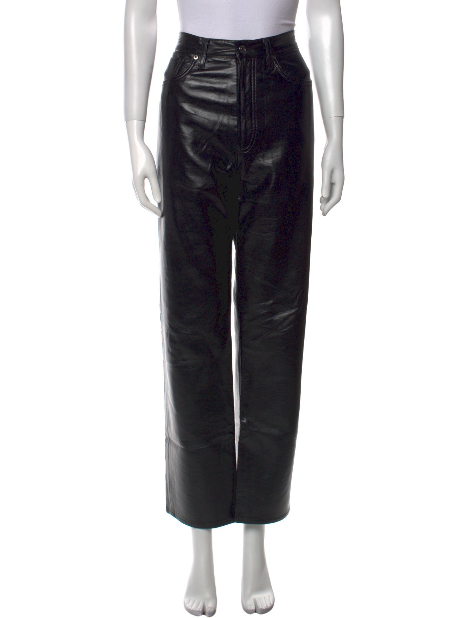 AGOLDE Leather Straight Leg Pants