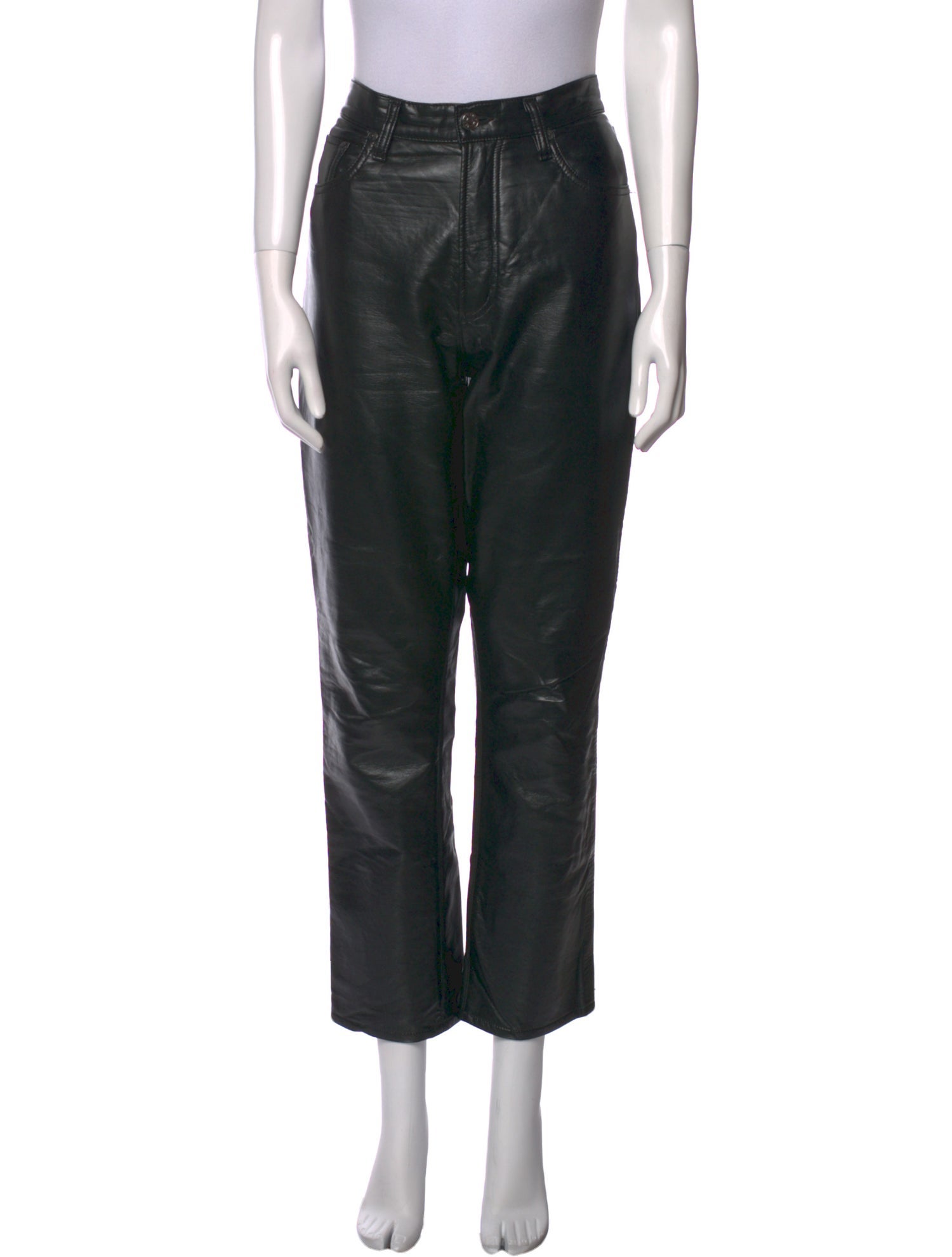 AGOLDE Leather Straight Leg Pants