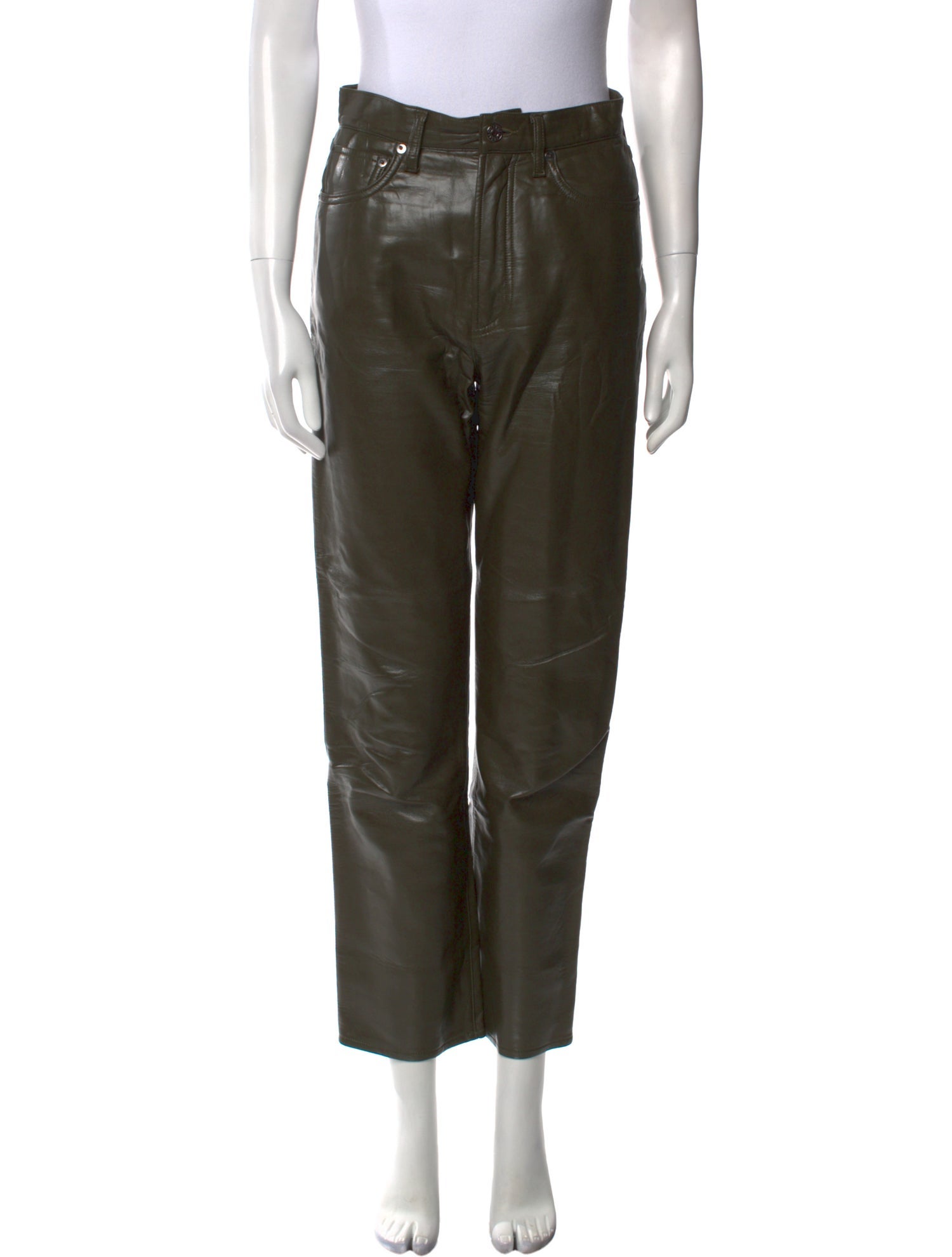 AGOLDE Leather Straight Leg Pants