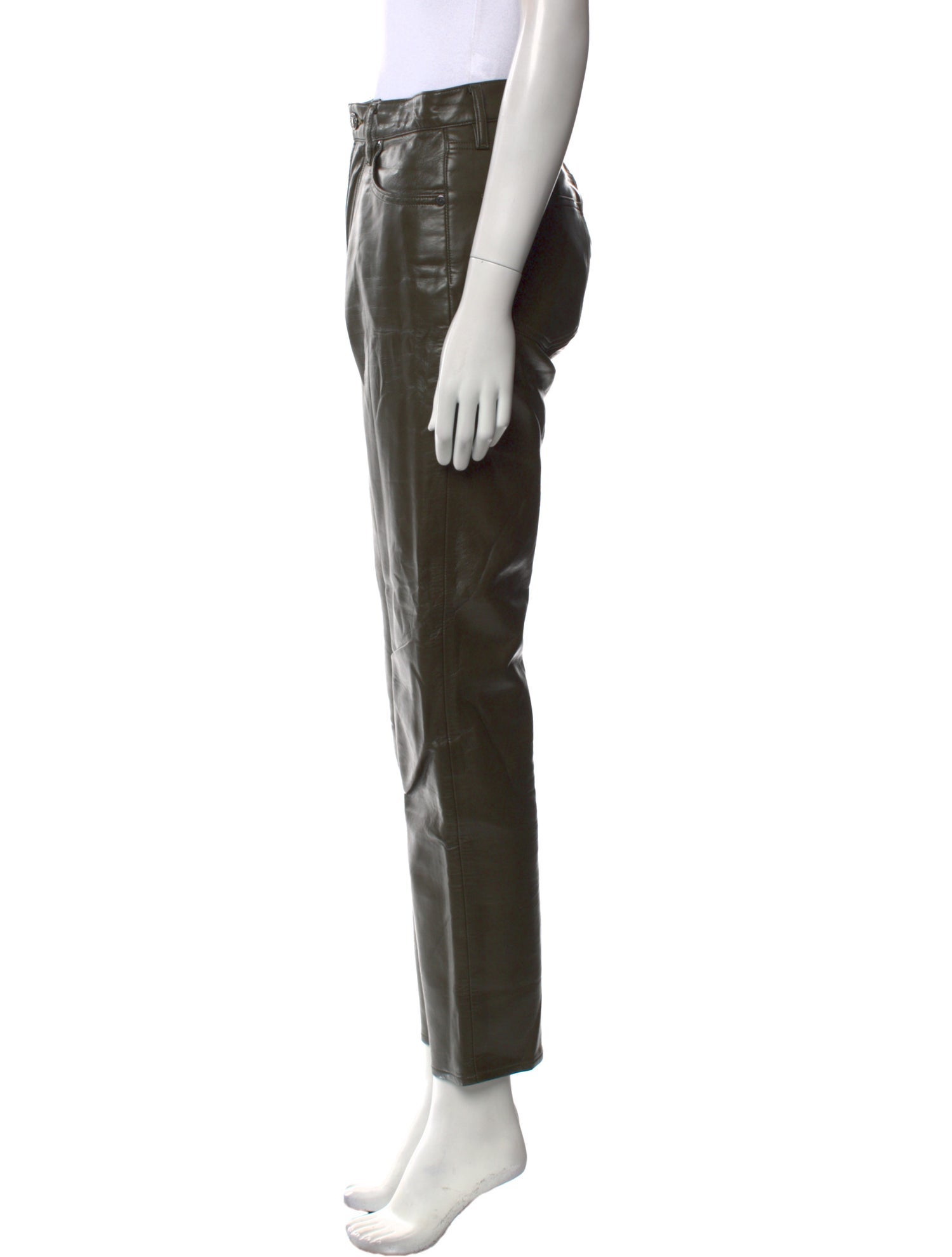 AGOLDE Leather Straight Leg Pants