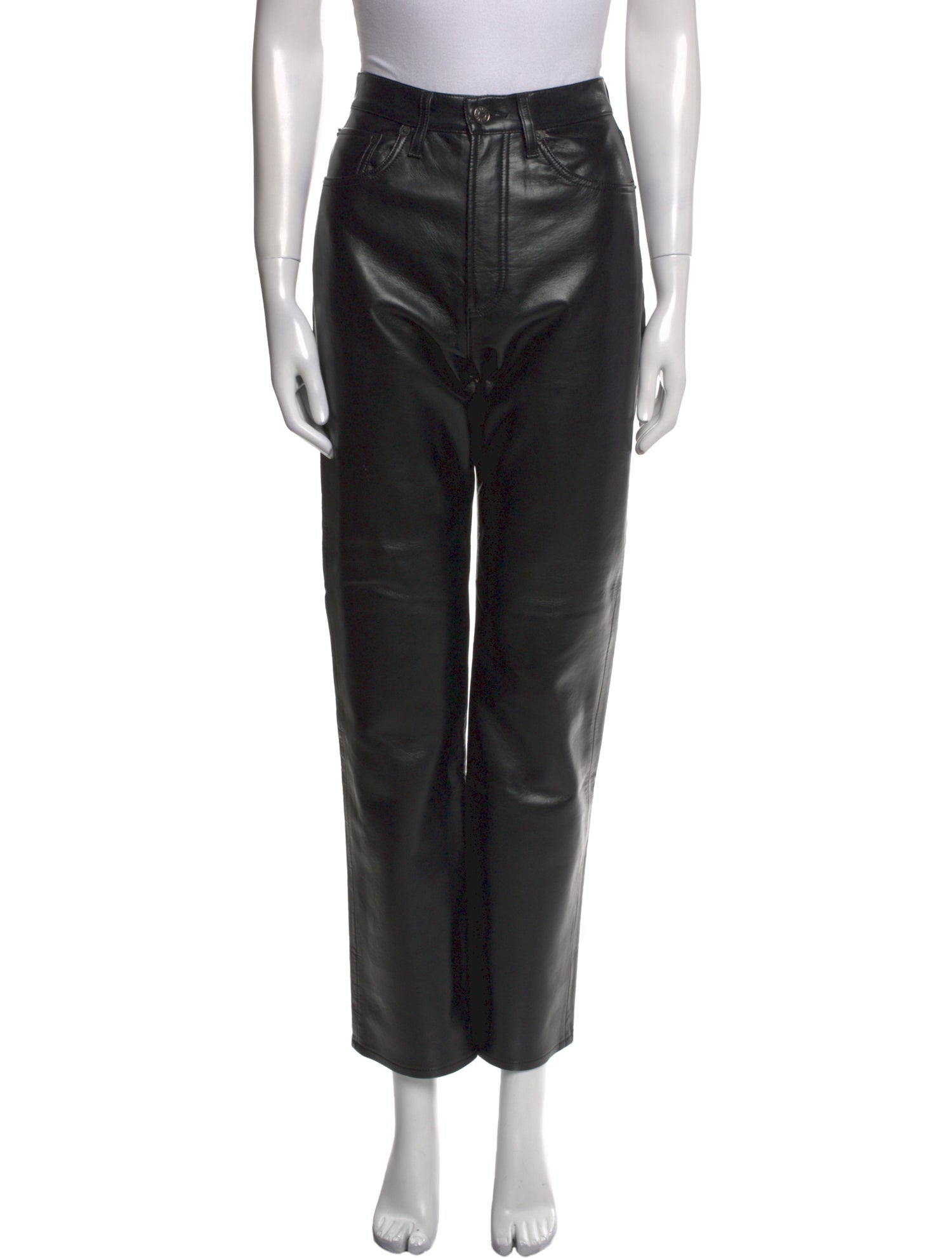 AGOLDE Leather Straight Leg Pants