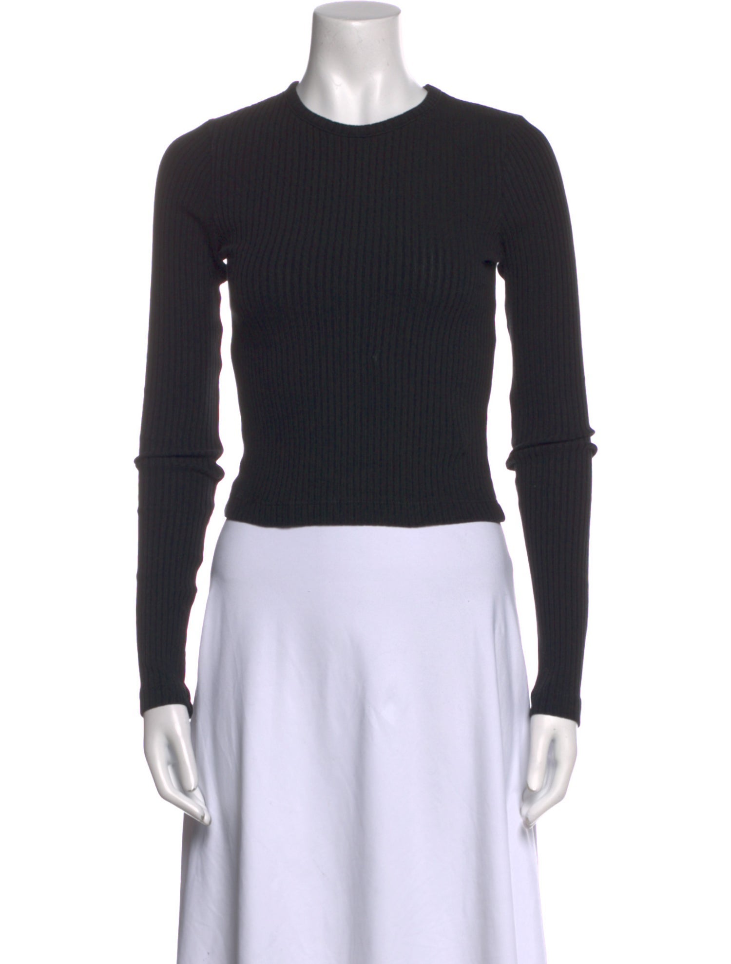 AGOLDE Crew Neck Long Sleeve Crop Top