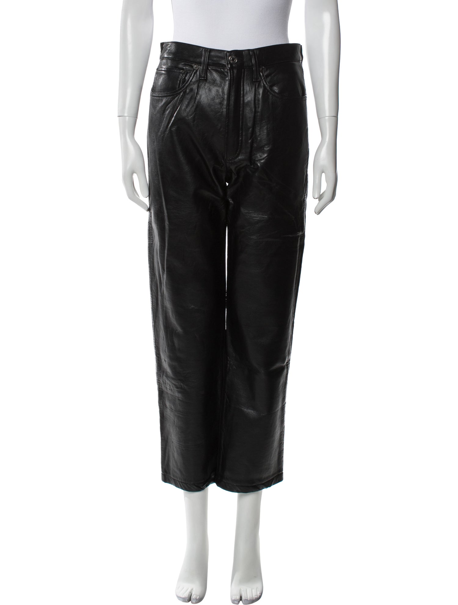 AGOLDE Leather Straight Leg Pants