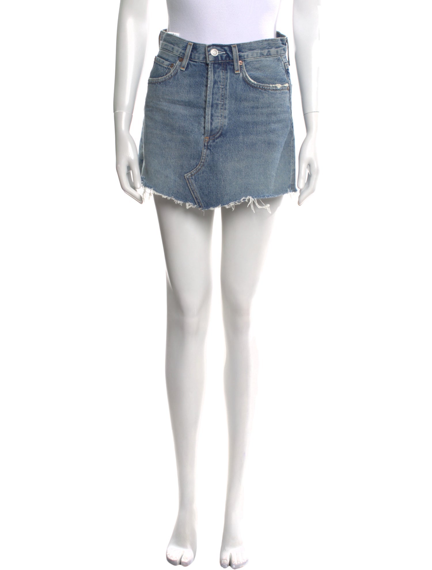 AGOLDE Distressed Accents Mini Skirt