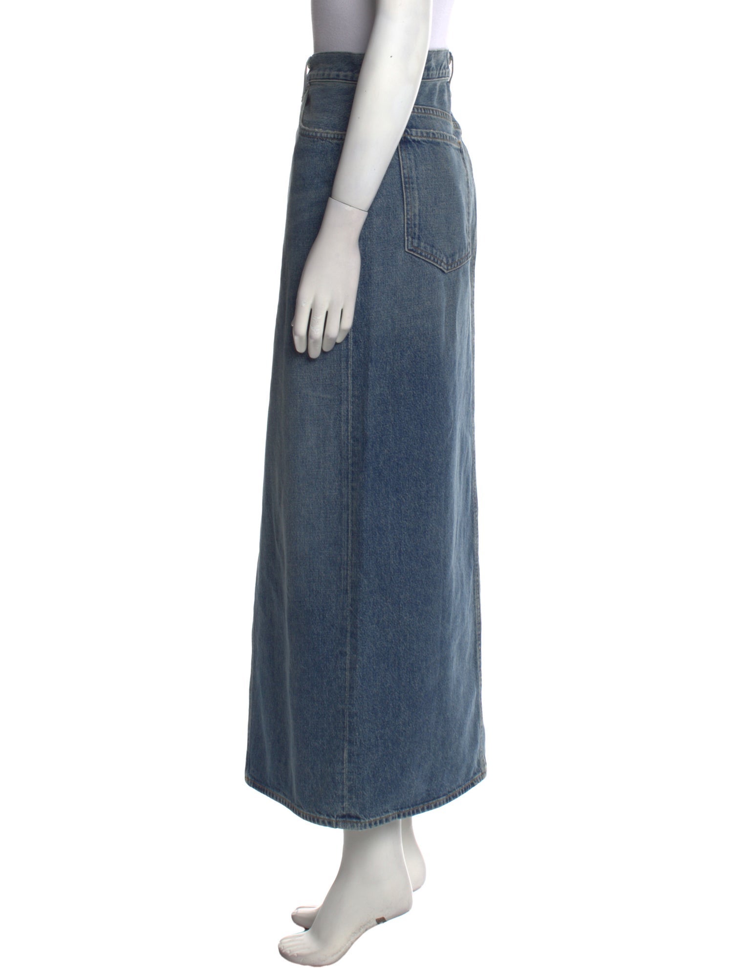 AGOLDE Distressed Accents Midi Length Skirt