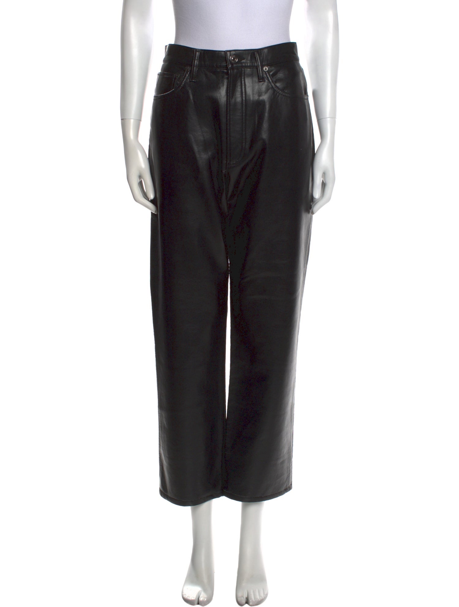 AGOLDE Leather Straight Leg Pants