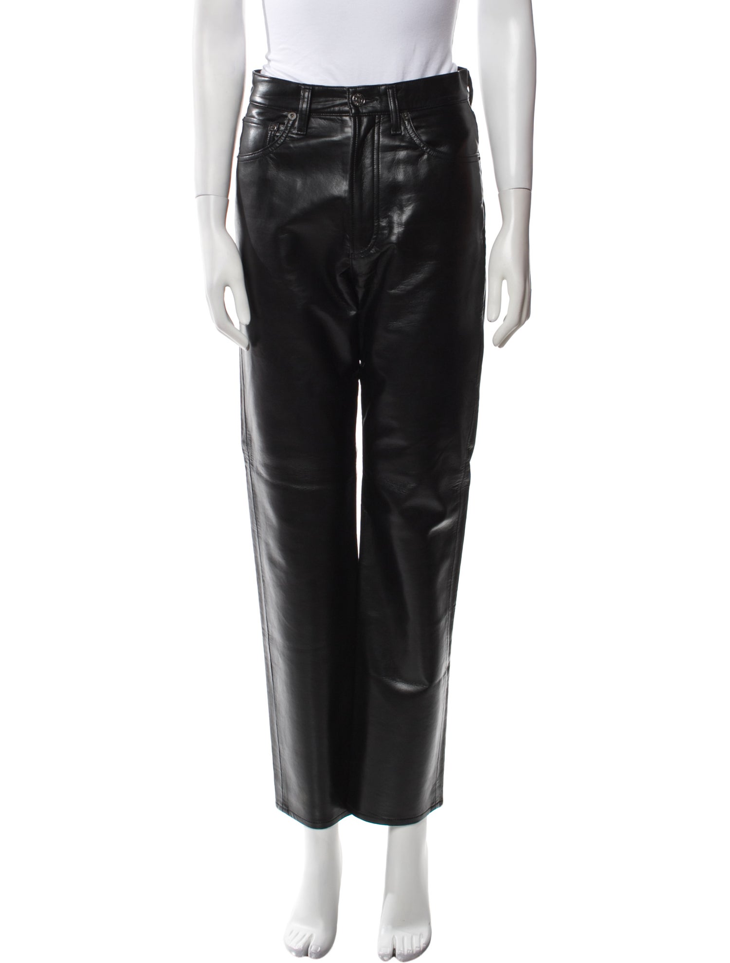 AGOLDE Leather Straight Leg Pants