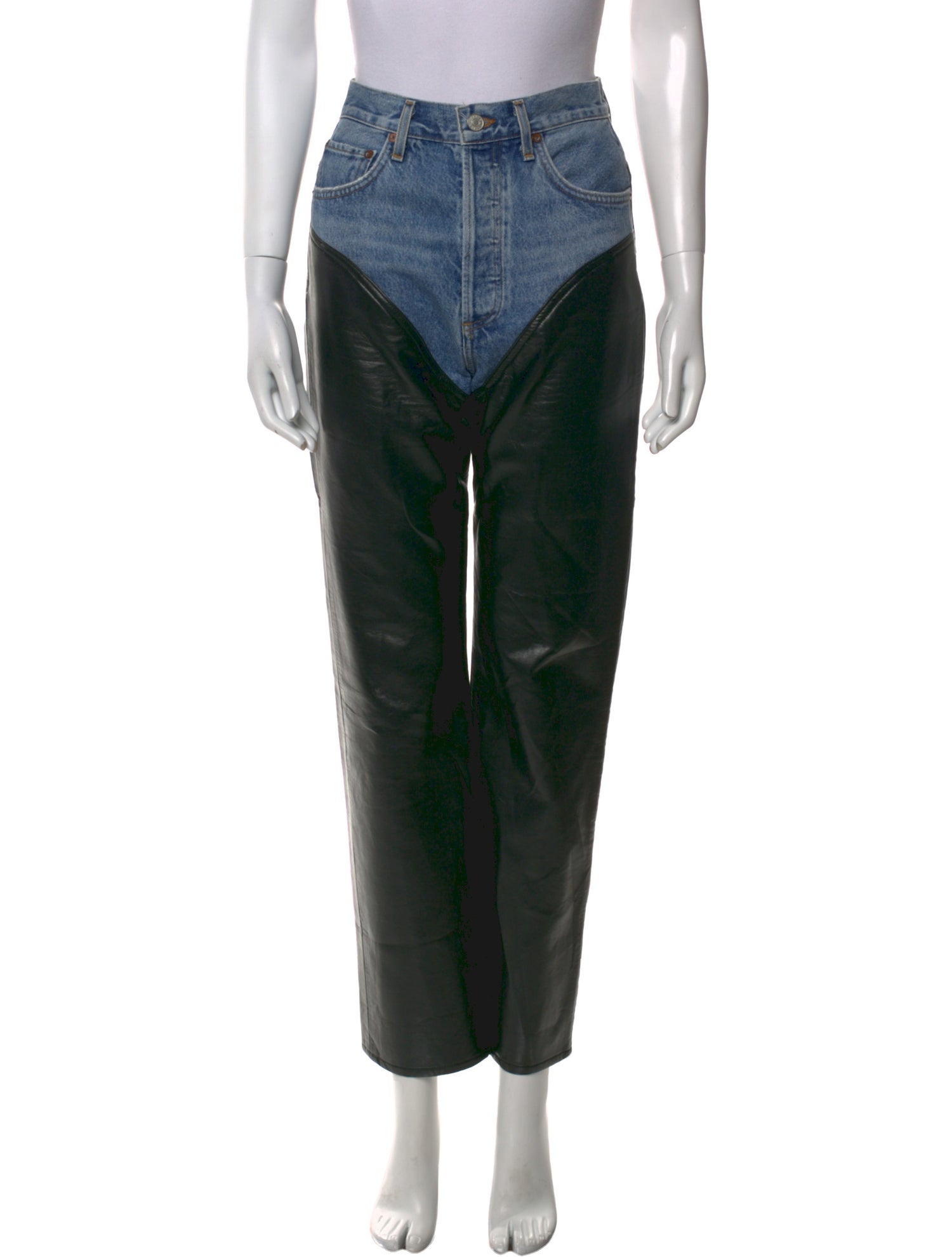 AGOLDE Leather Straight Leg Pants
