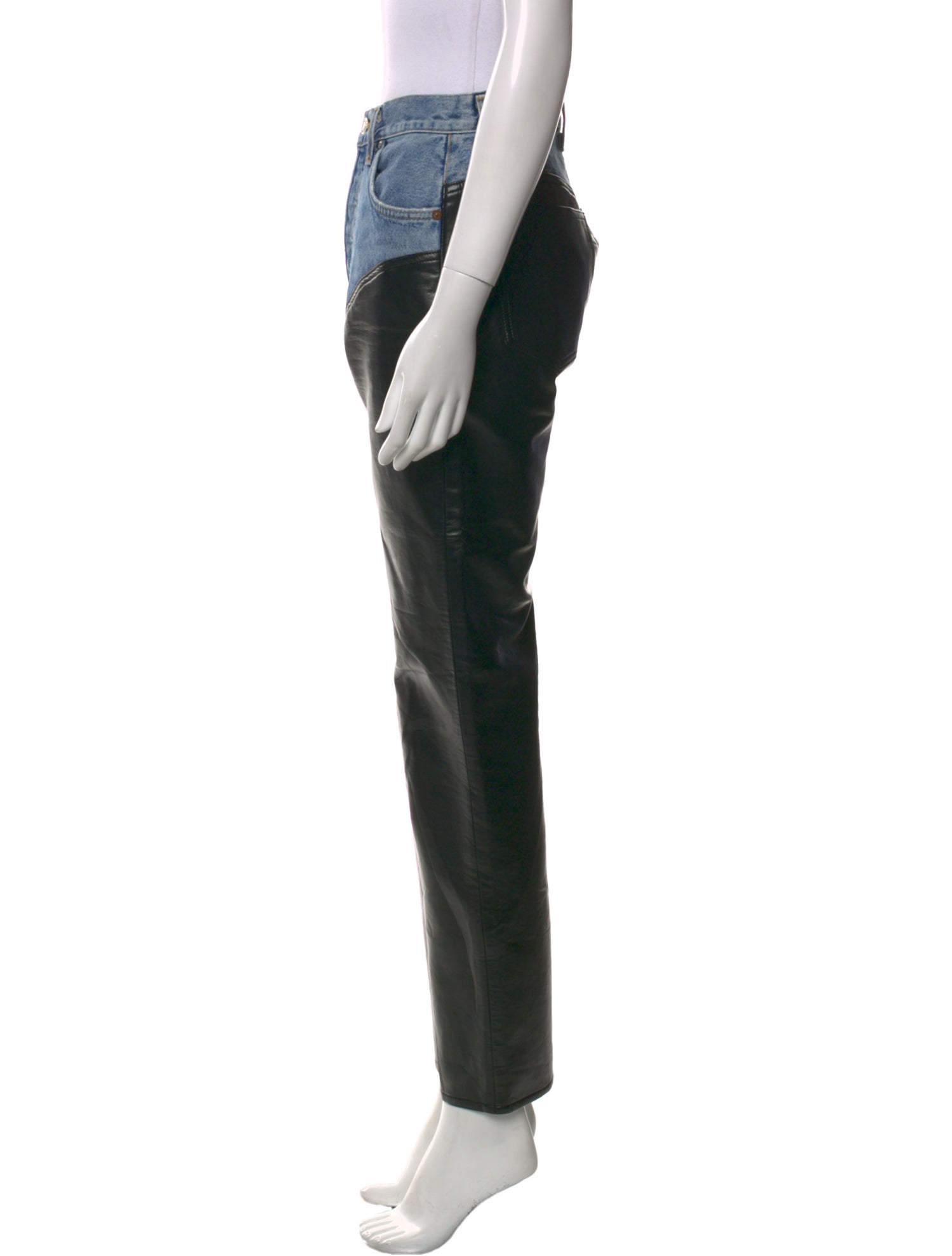 AGOLDE Leather Straight Leg Pants