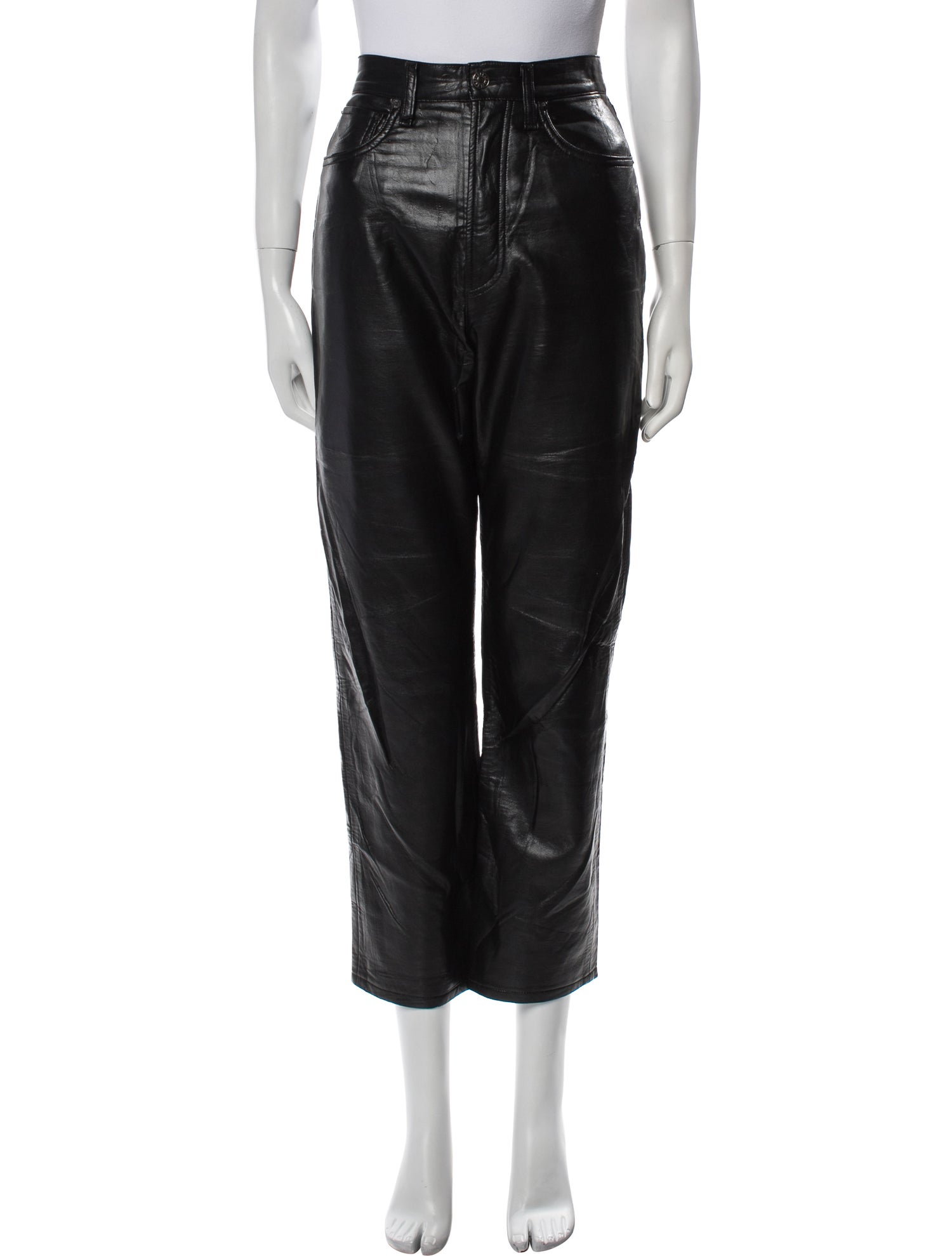 AGOLDE Leather Straight Leg Pants
