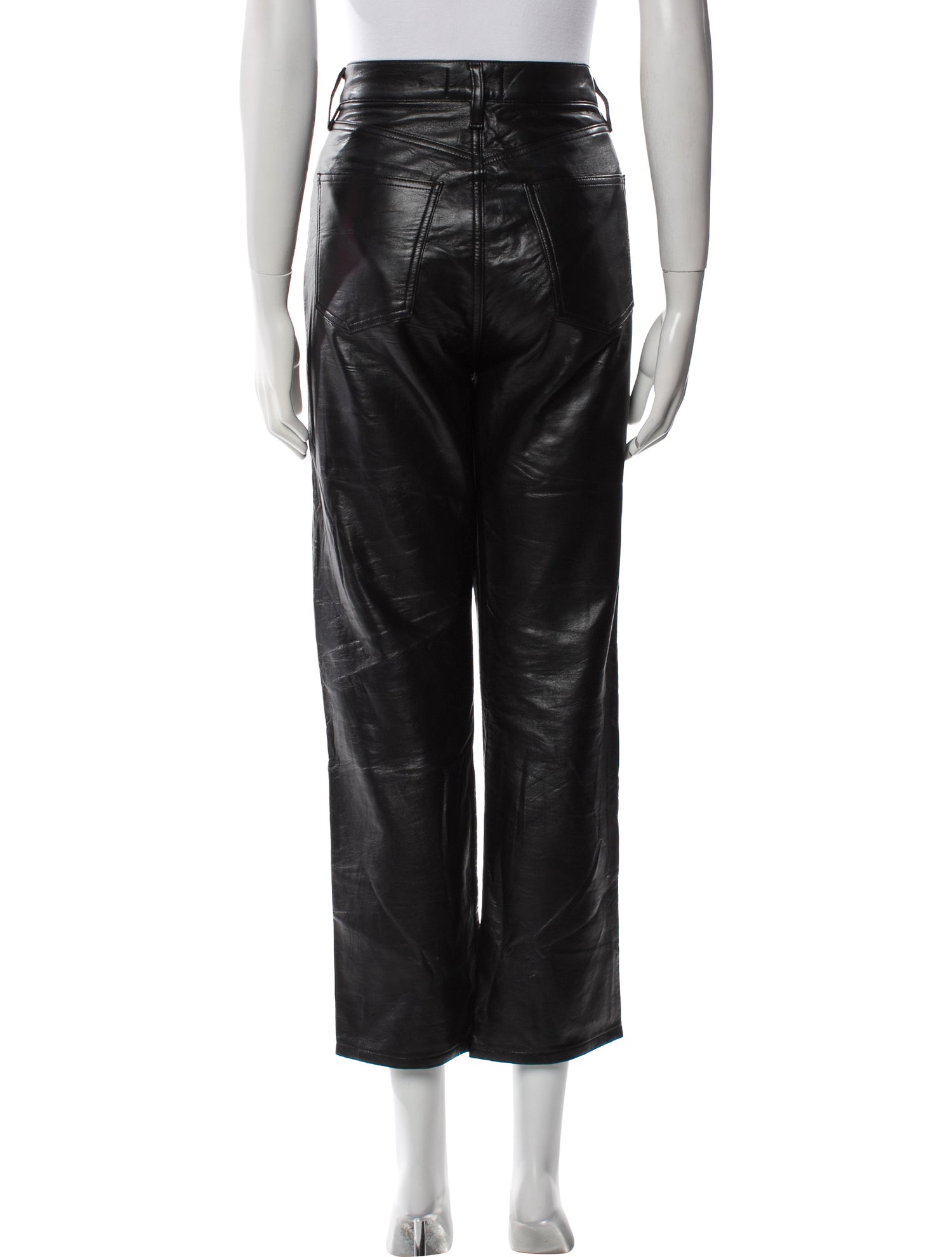 AGOLDE Leather Straight Leg Pants