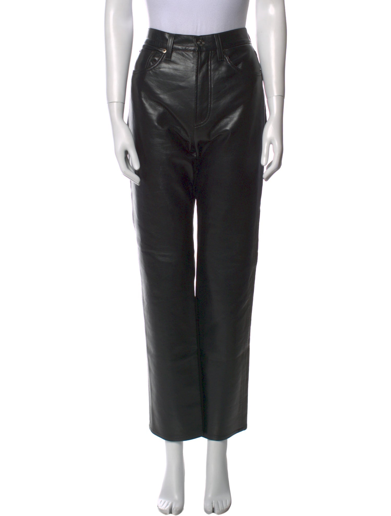 AGOLDE Leather Straight Leg Pants