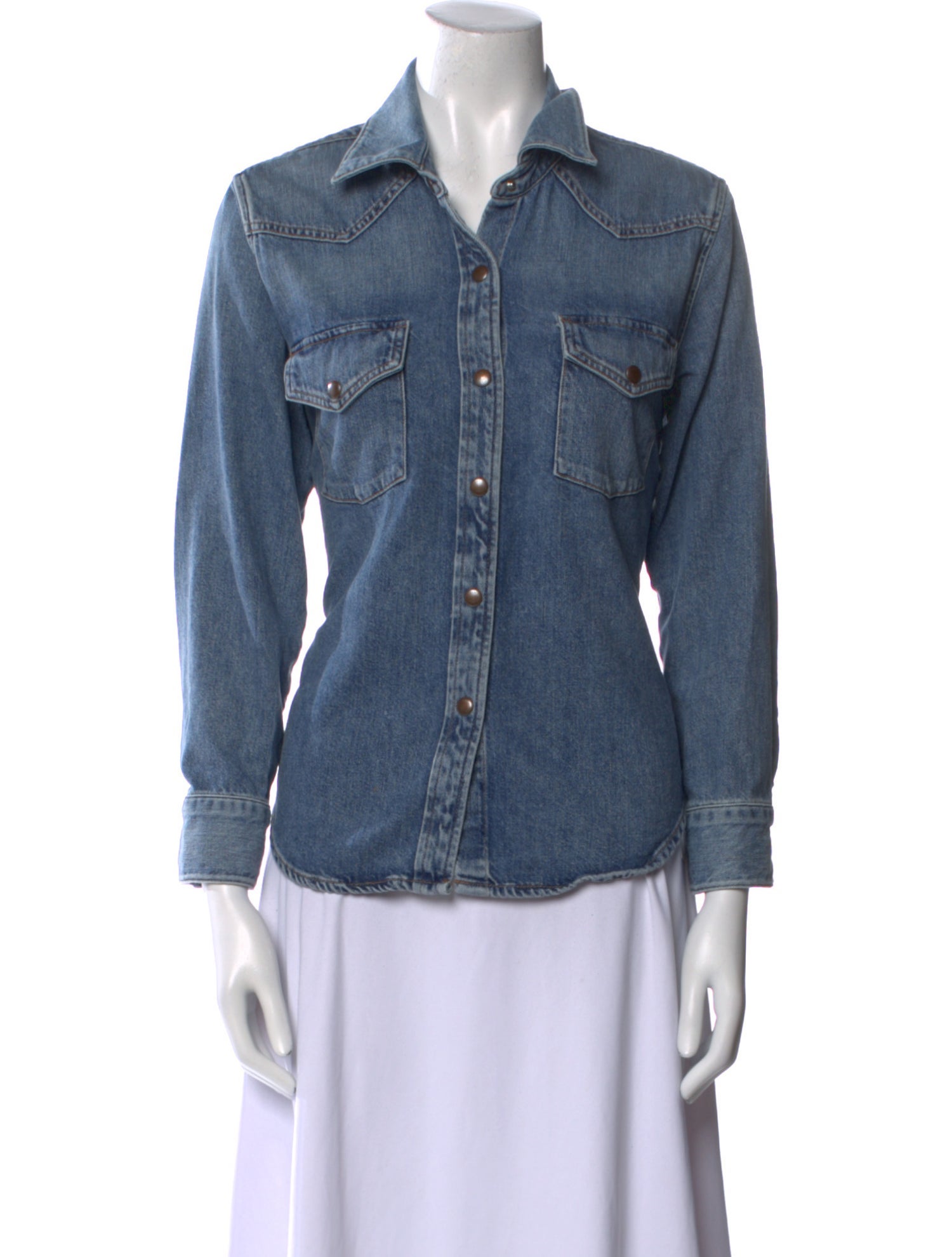 AGOLDE Long Sleeve Button-Up Top