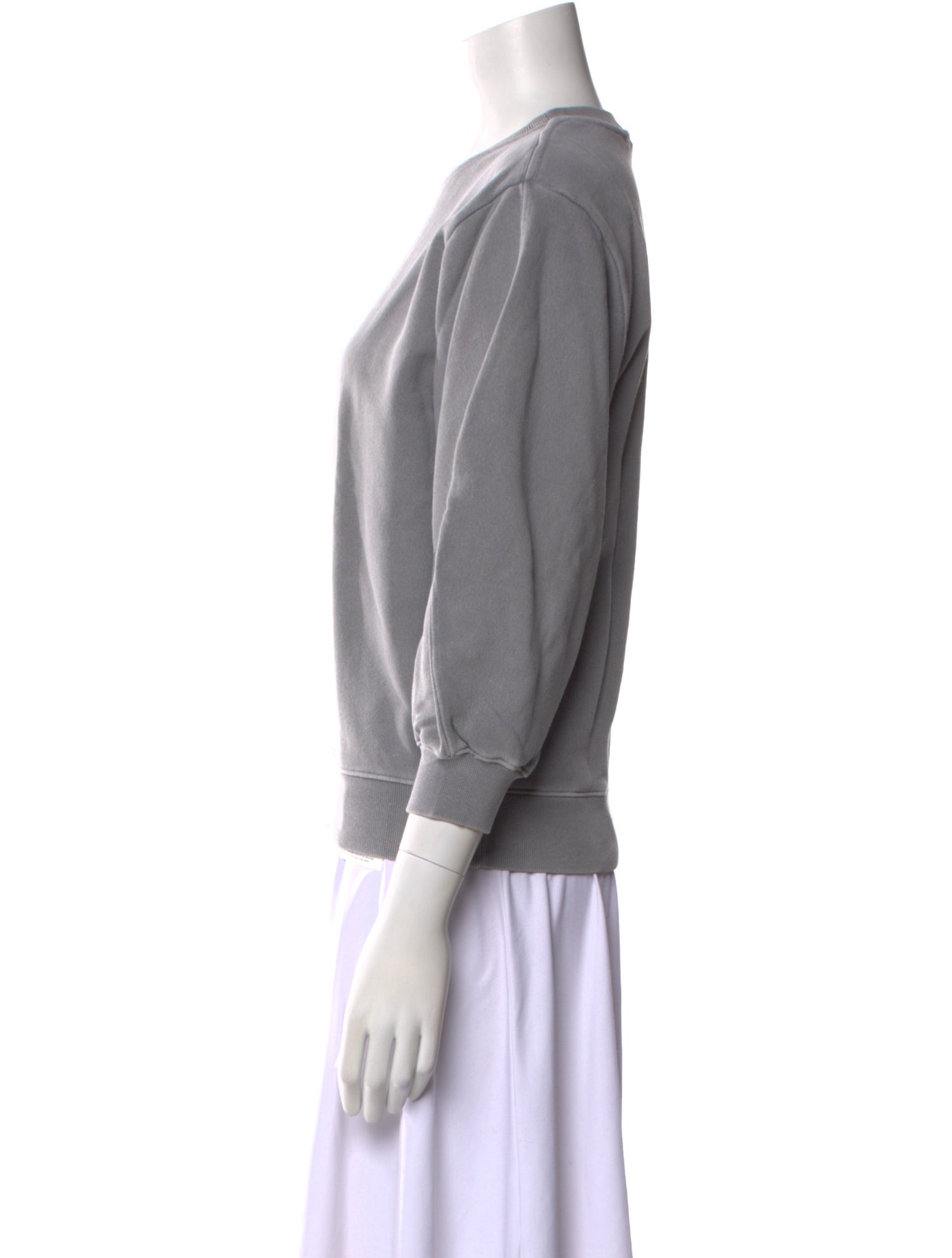 AGOLDE Crew Neck Three-Quarter Sleeve Sweatshirt