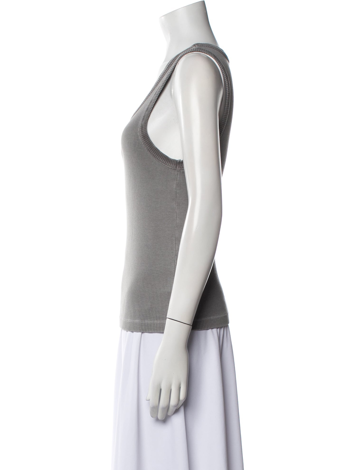 AGOLDE Striped Scoop Neck Top