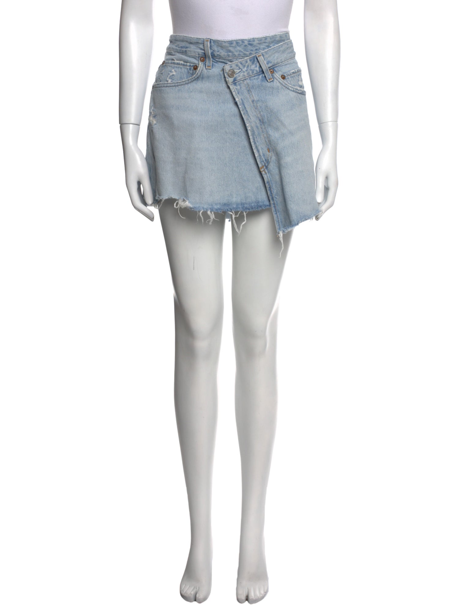 AGOLDE Distressed Accents Mini Skirt