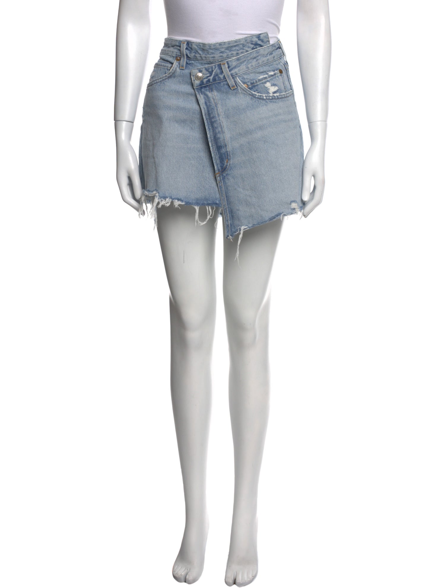 AGOLDE Distressed Accents Mini Skirt