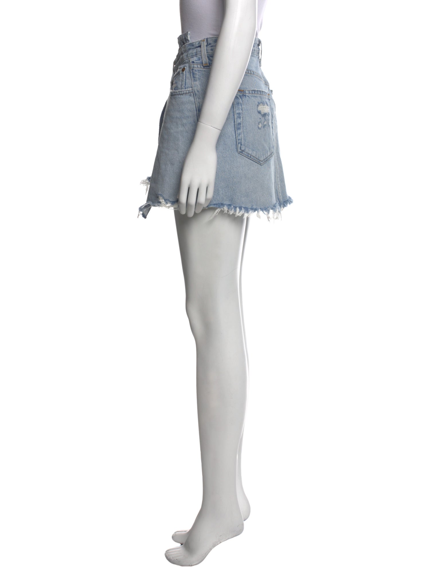 AGOLDE Distressed Accents Mini Skirt