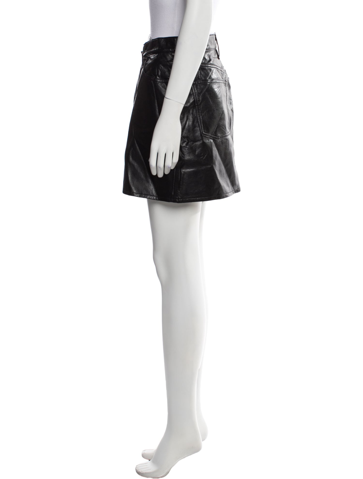 AGOLDE Leather Mini Skirt