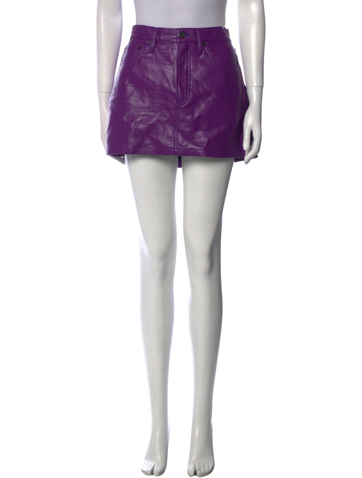 AGOLDE Leather Mini Skirt