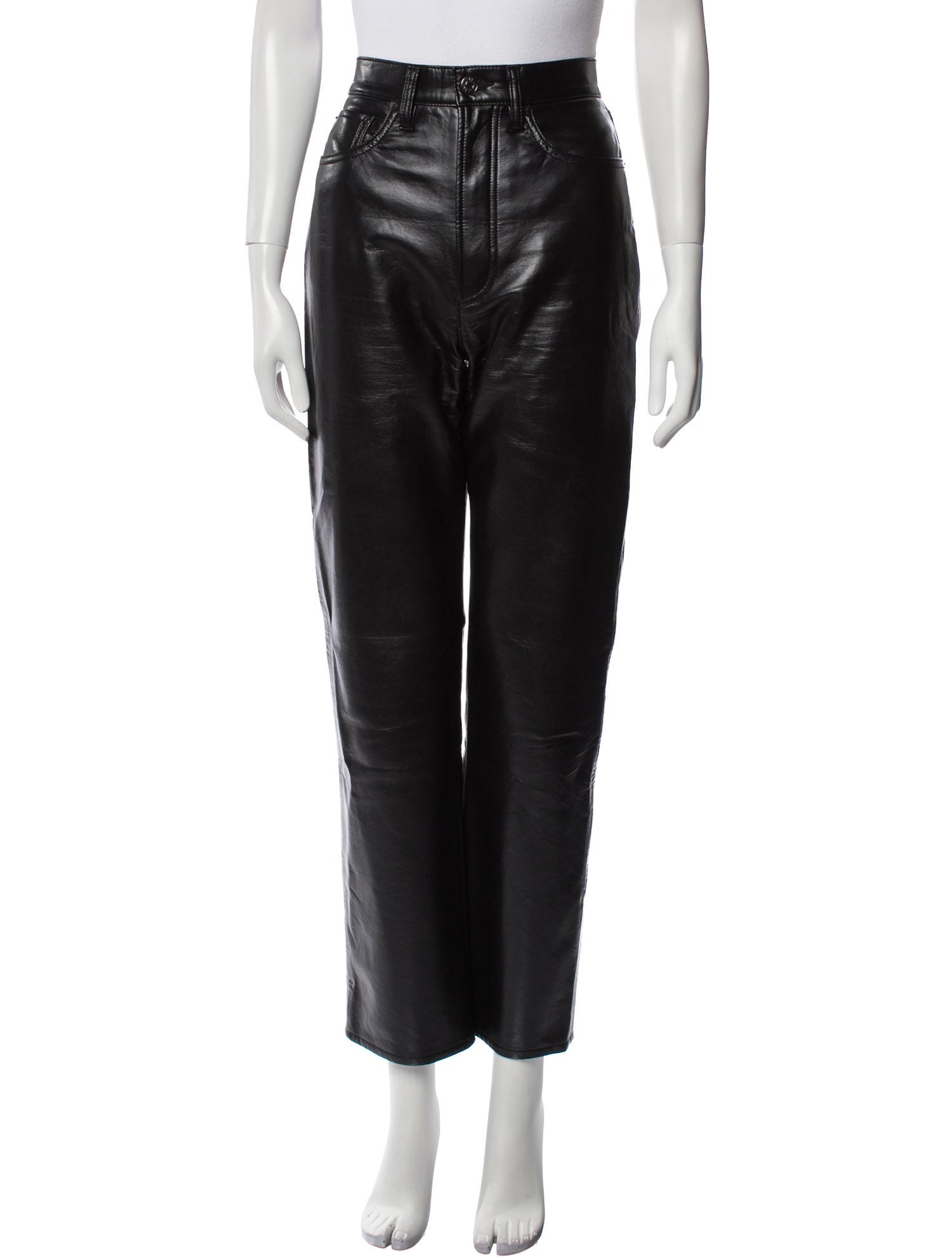 AGOLDE Leather Straight Leg Pants