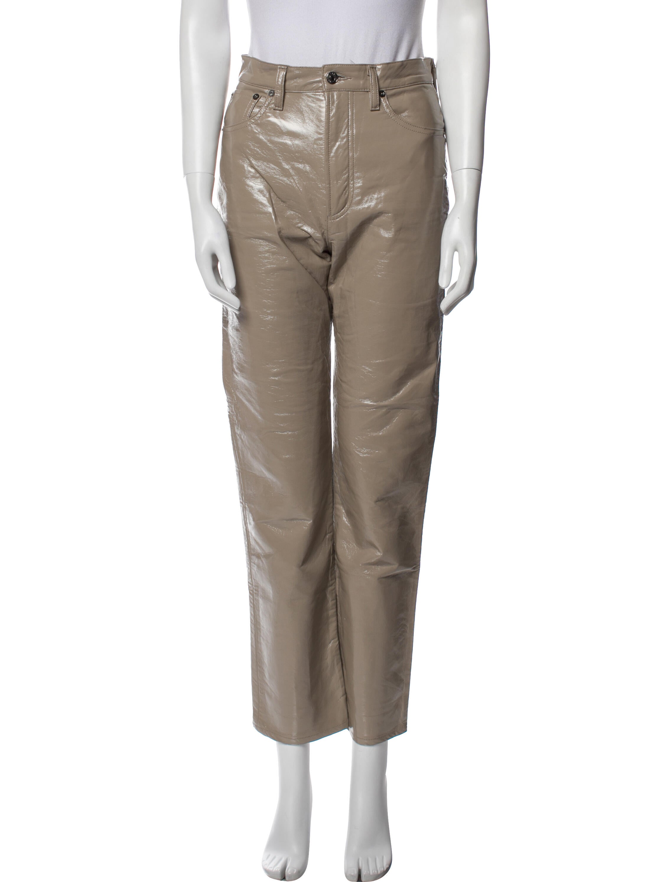 AGOLDE Leather Straight Leg Pants