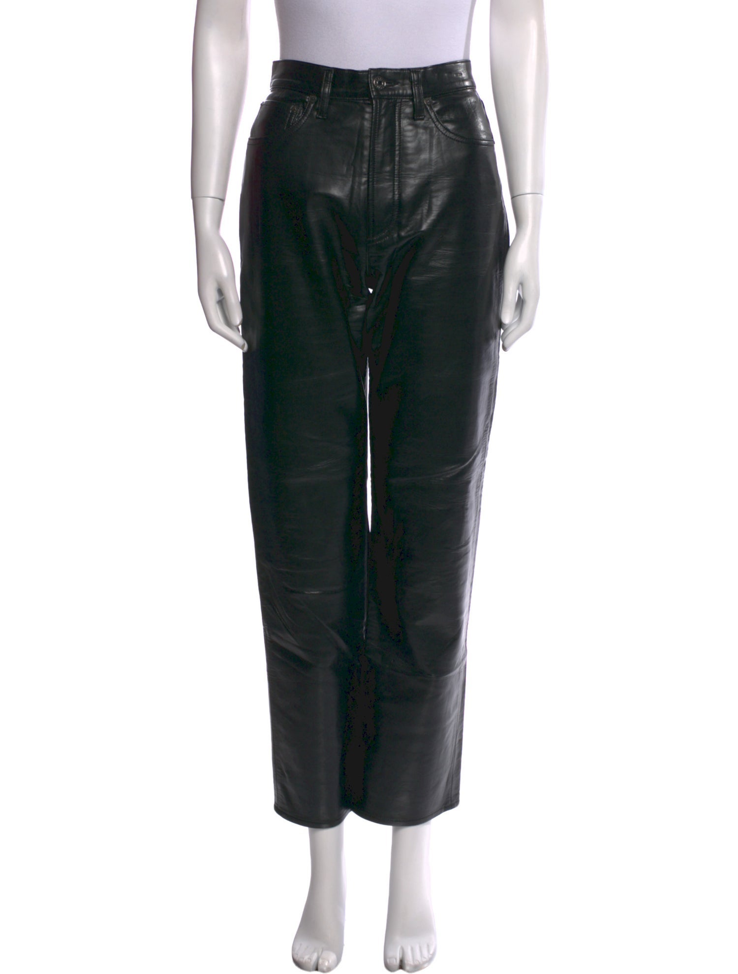 AGOLDE Leather Straight Leg Pants