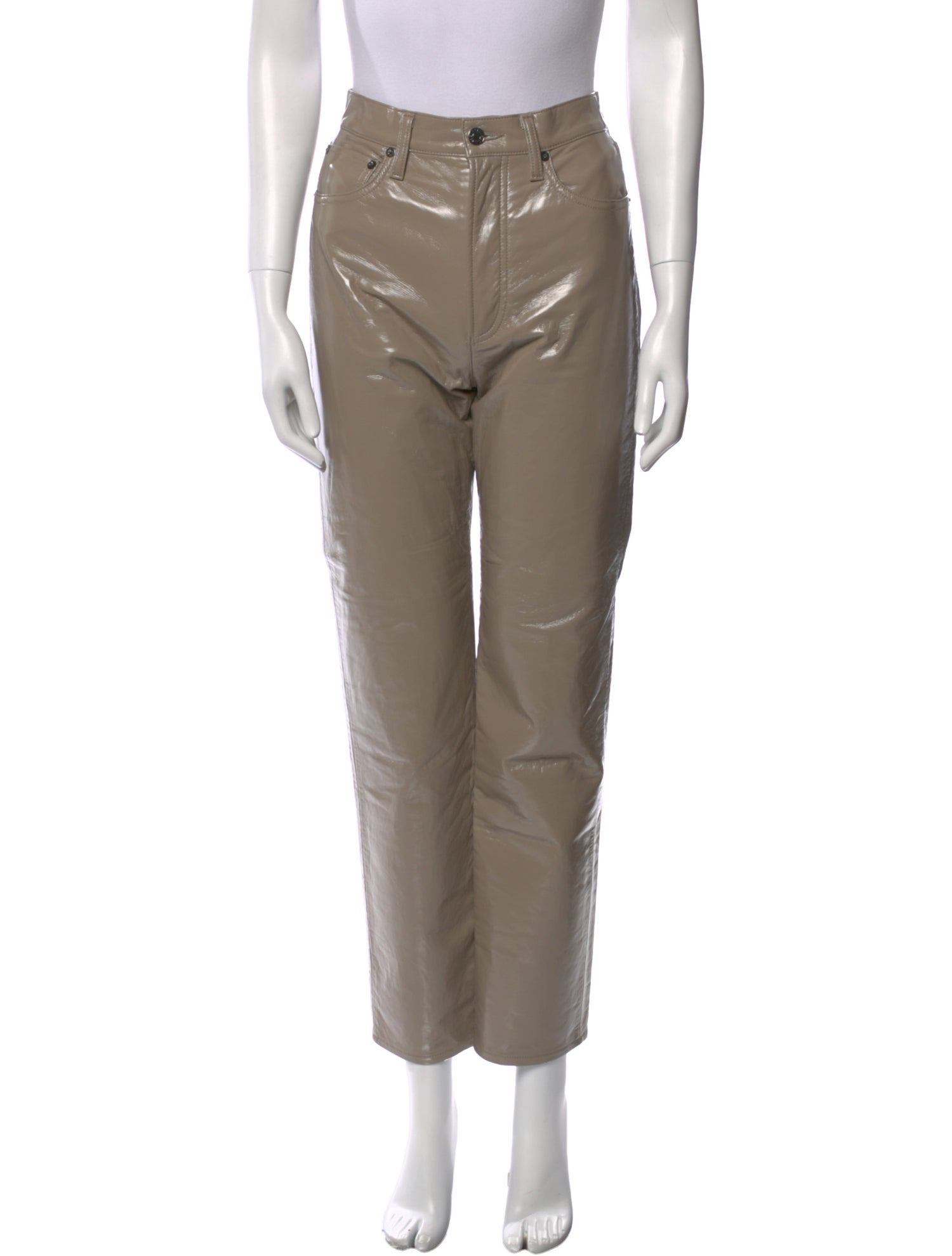 AGOLDE Leather Straight Leg Pants