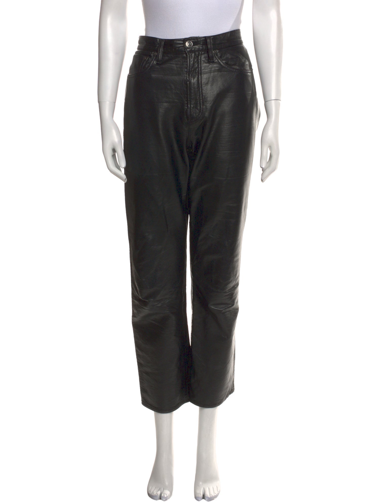 AGOLDE Leather Straight Leg Pants