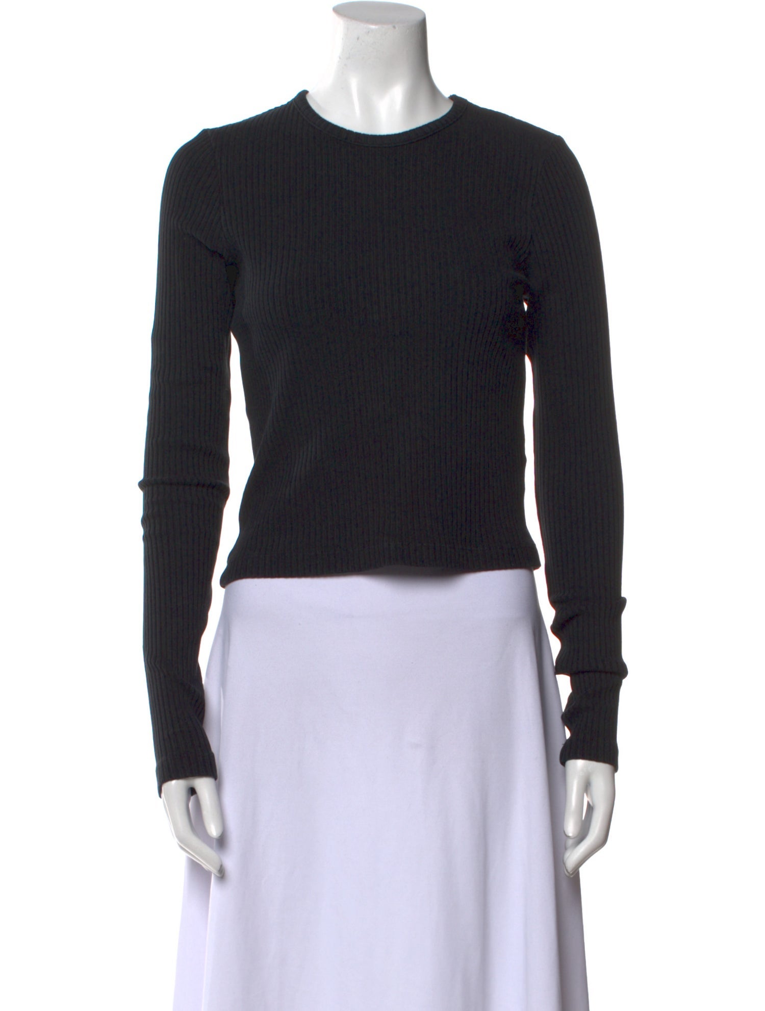 AGOLDE Crew Neck Long Sleeve Crop Top