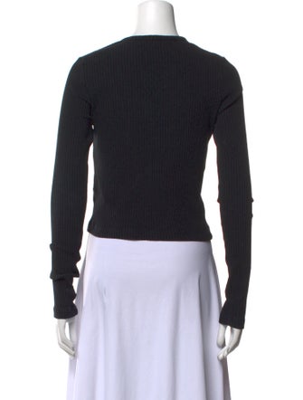 AGOLDE Crew Neck Long Sleeve Crop Top