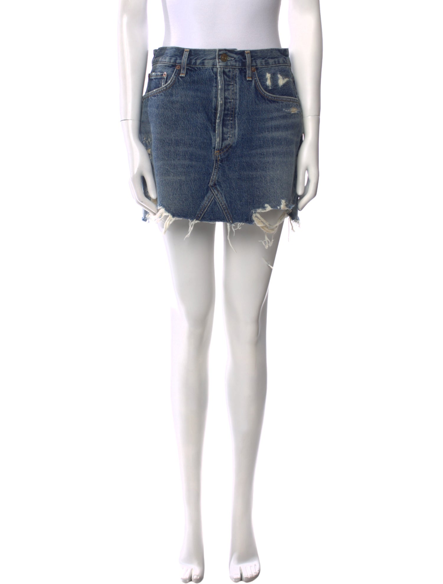 AGOLDE Distressed Accents Mini Skirt