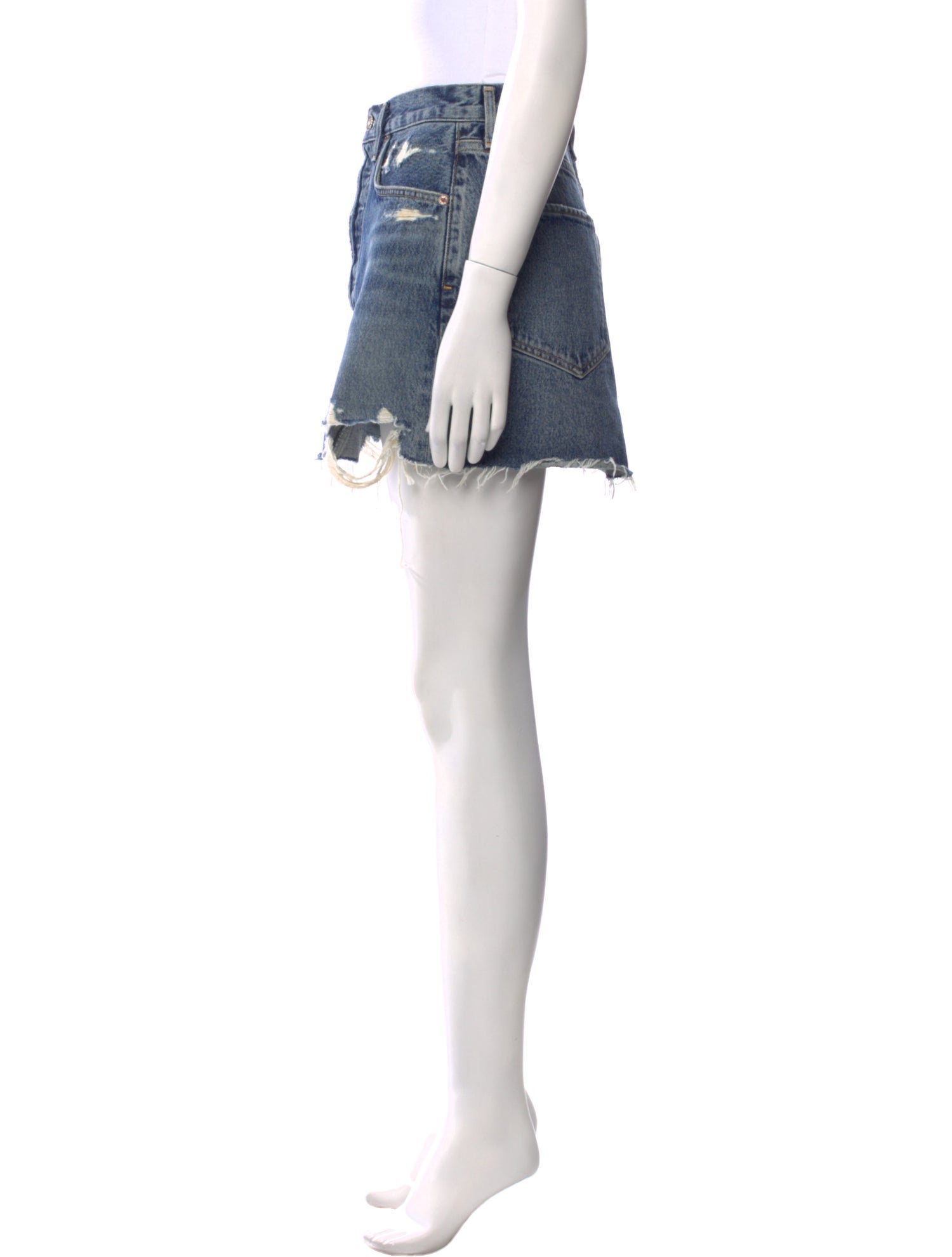 AGOLDE Distressed Accents Mini Skirt