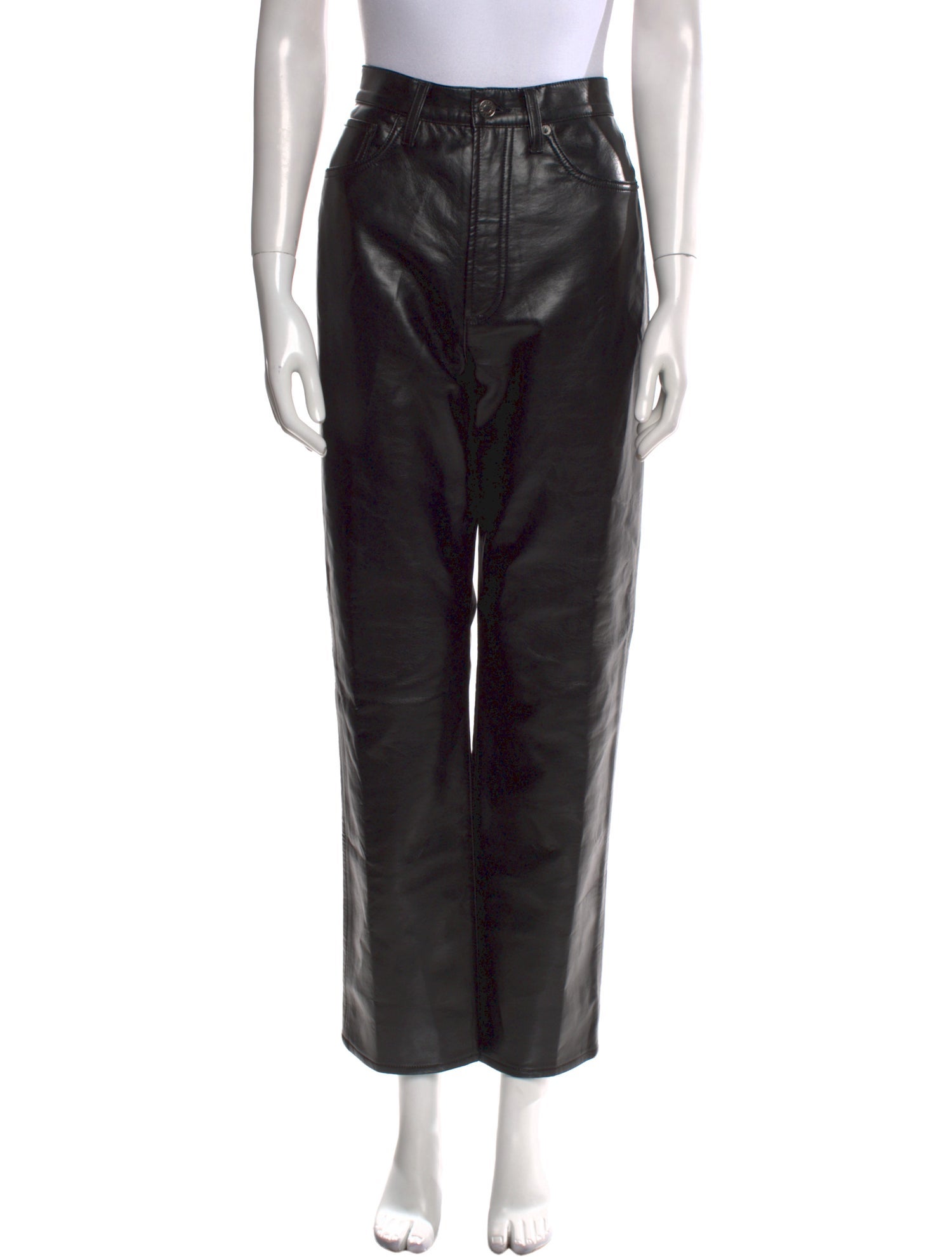 AGOLDE Leather Straight Leg Pants