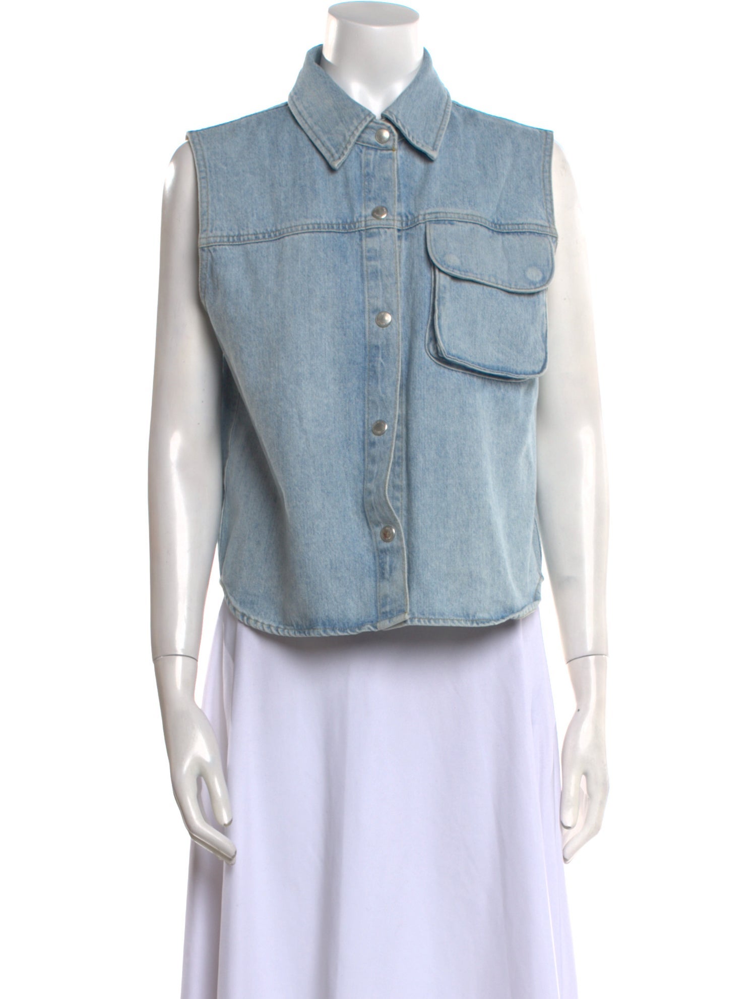 AGOLDE Sleeveless Button-Up Top