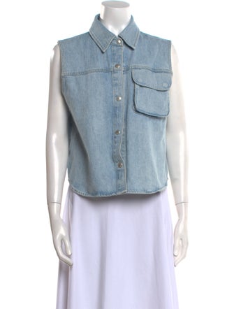 AGOLDE Sleeveless Button-Up Top