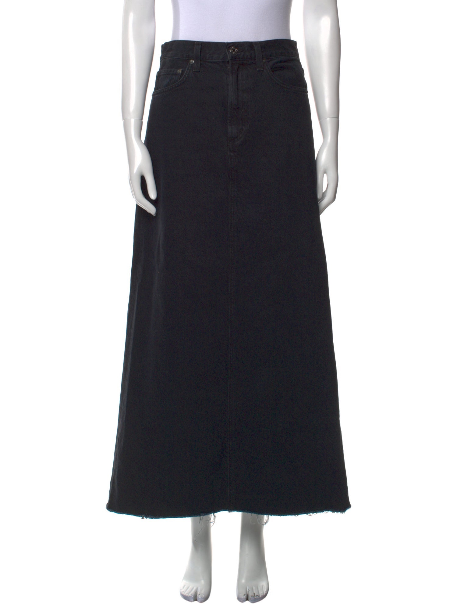 AGOLDE Raw-Edge Trim Midi Length Skirt