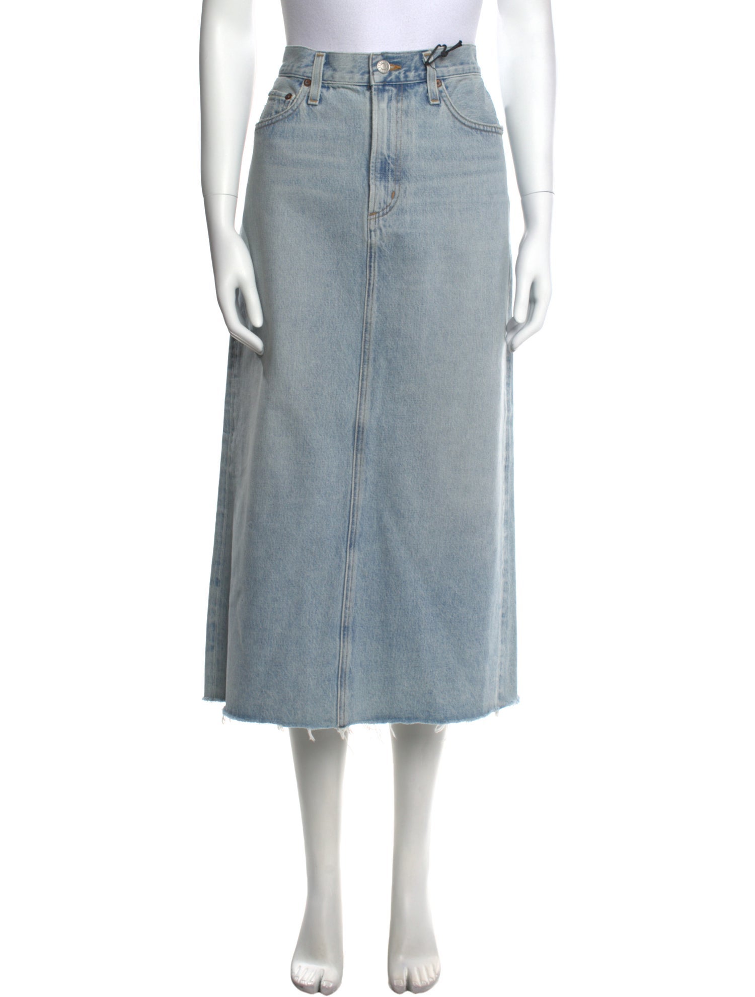 AGOLDE Raw-Edge Trim Midi Length Skirt