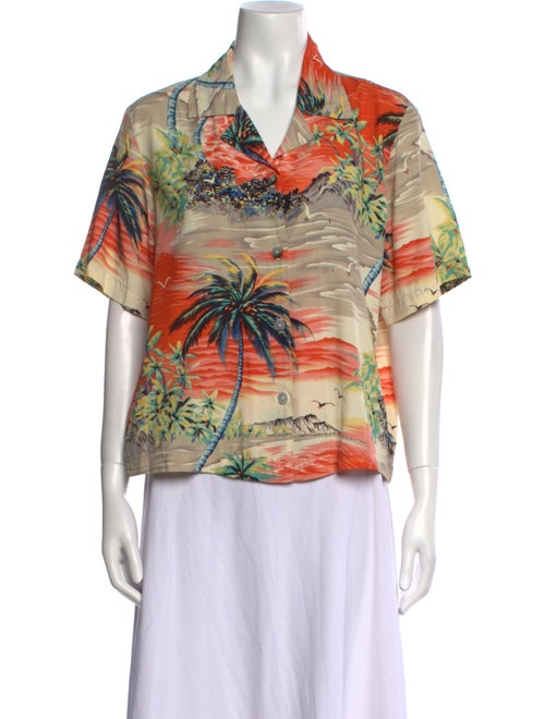 AGOLDE Printed V-Neck Button-Up Top