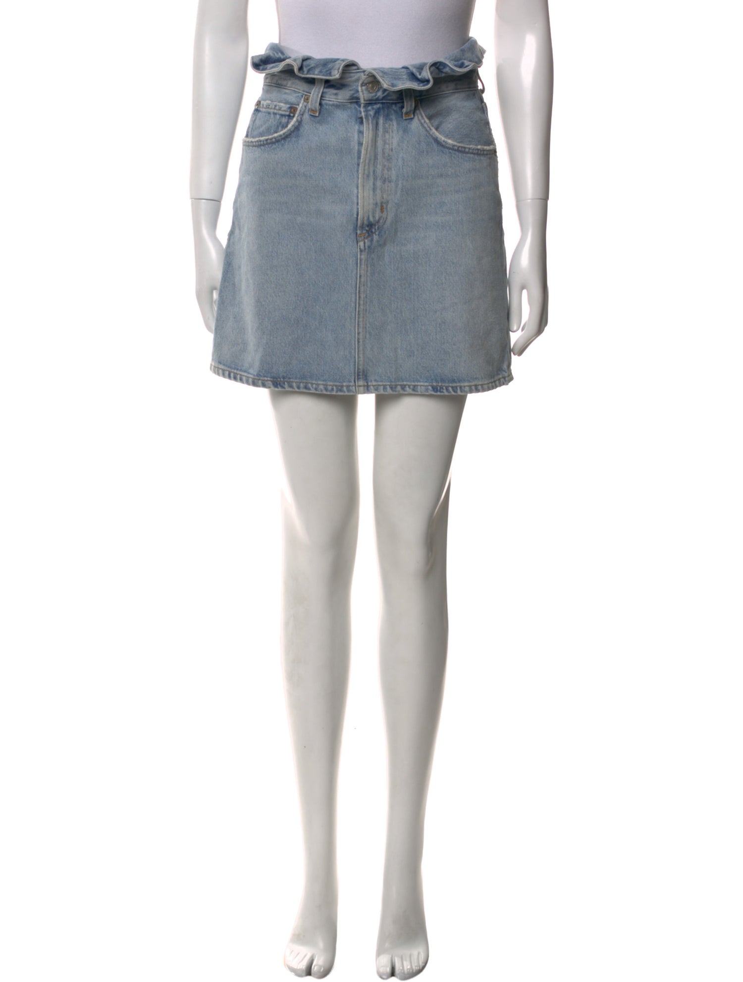 AGOLDE Distressed Accents Mini Skirt